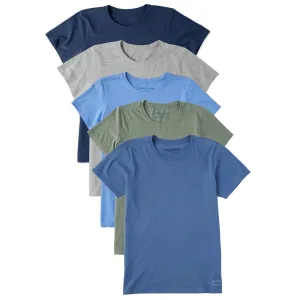 Womens Solid 5-Pack Crusher Tee - Multi 3 Life is Good