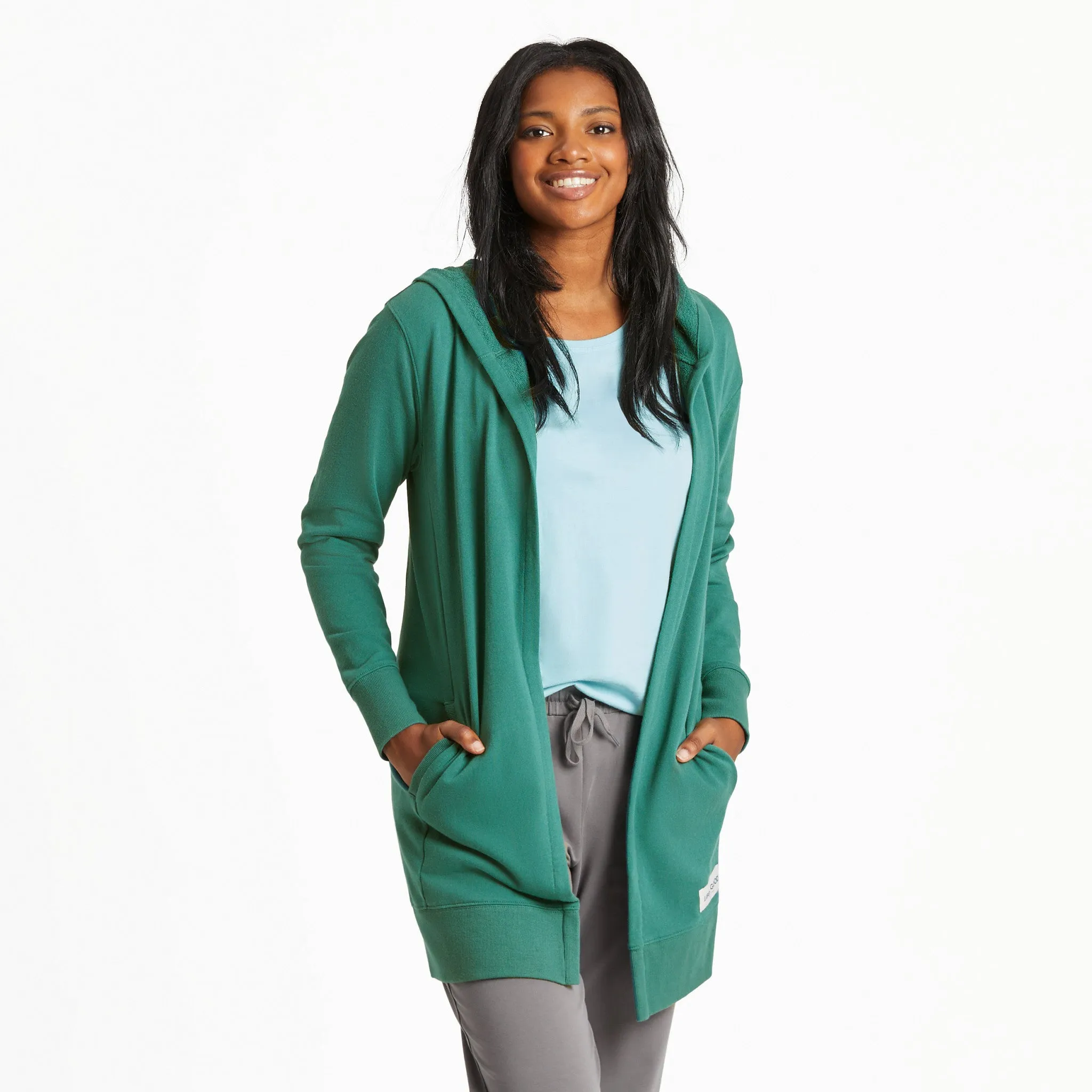 Women's Solid Beyond Hip French Terry Tunic Life is Good