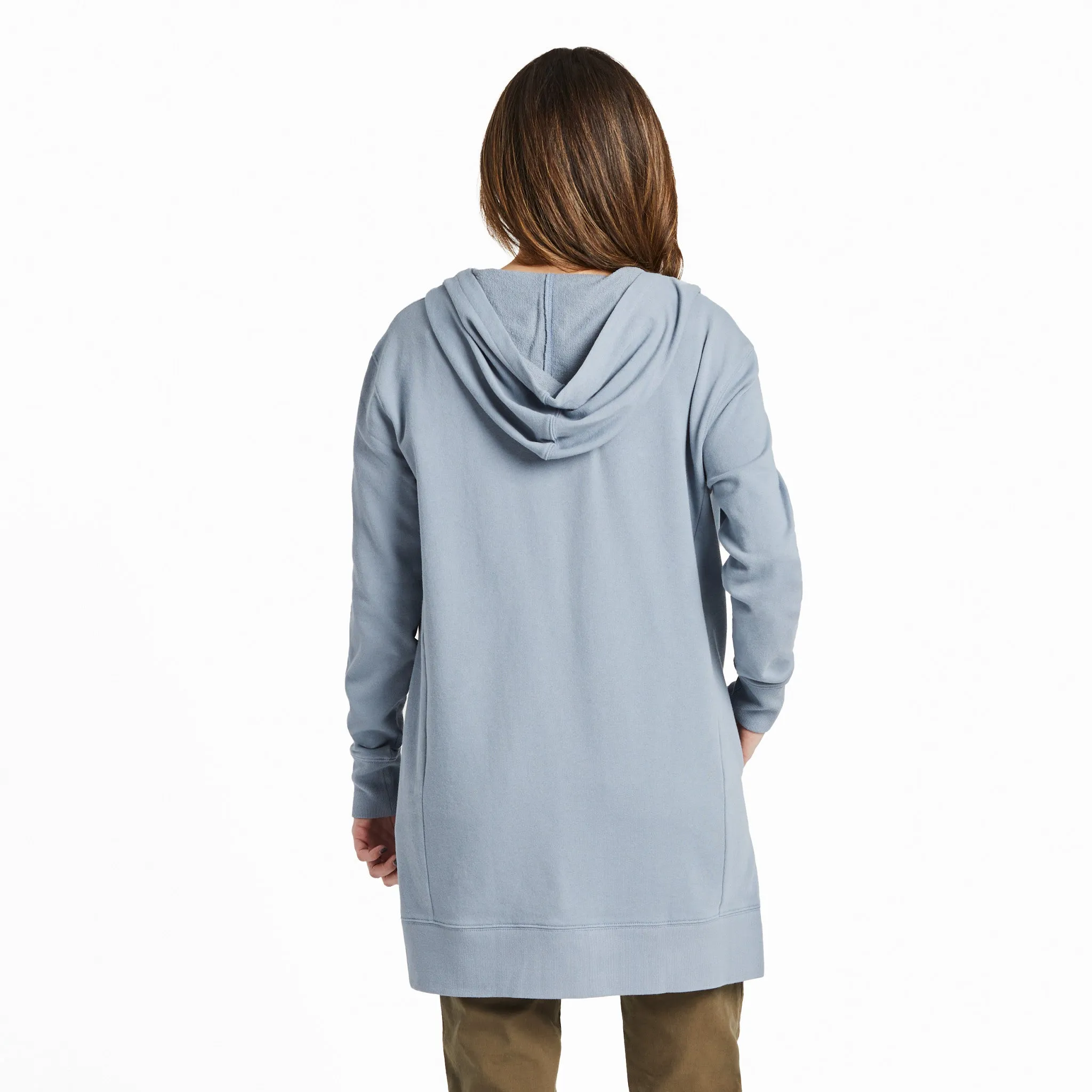Women's Solid Beyond Hip French Terry Tunic Life is Good
