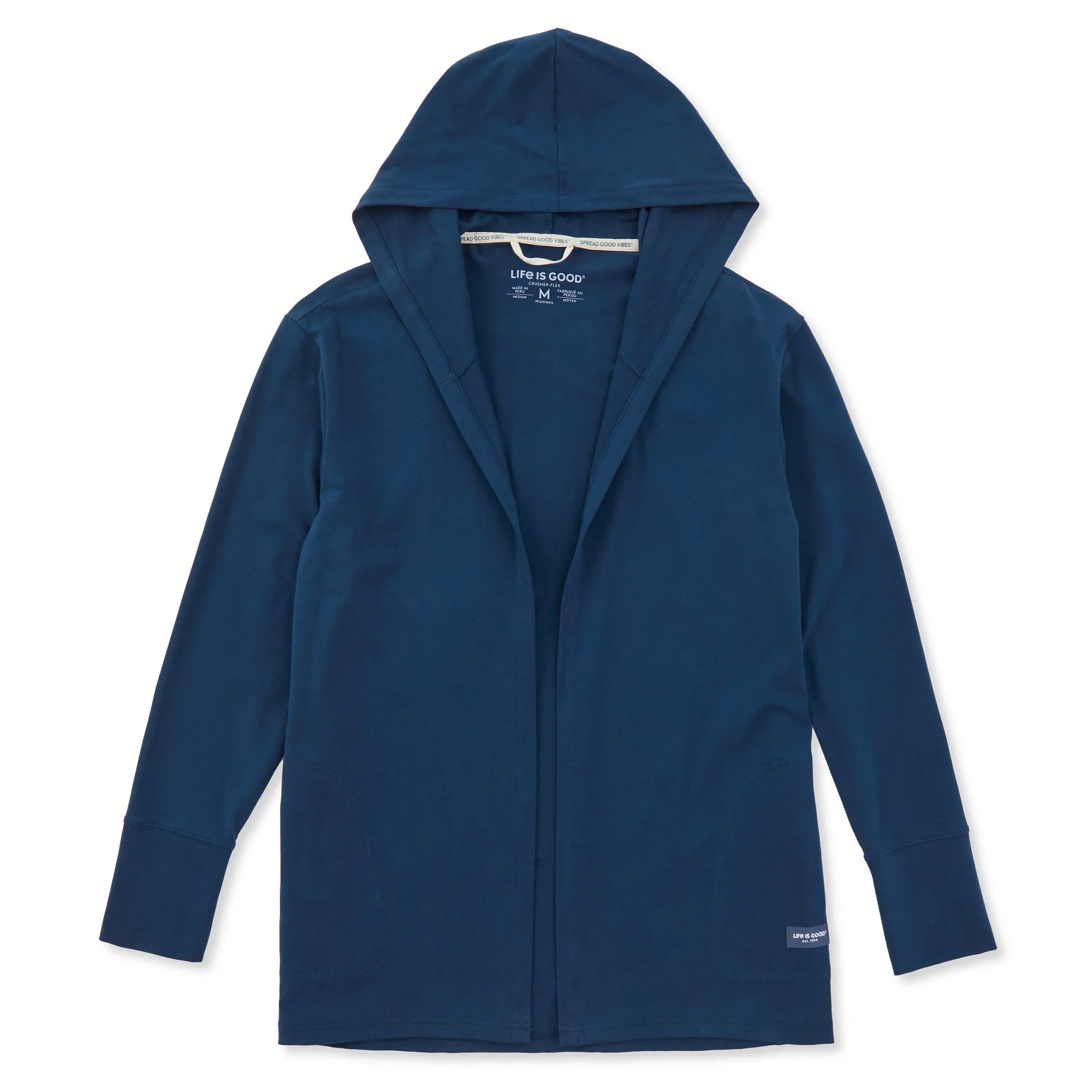 Women's Solid Crusher-FLEX Cardigan Life is Good