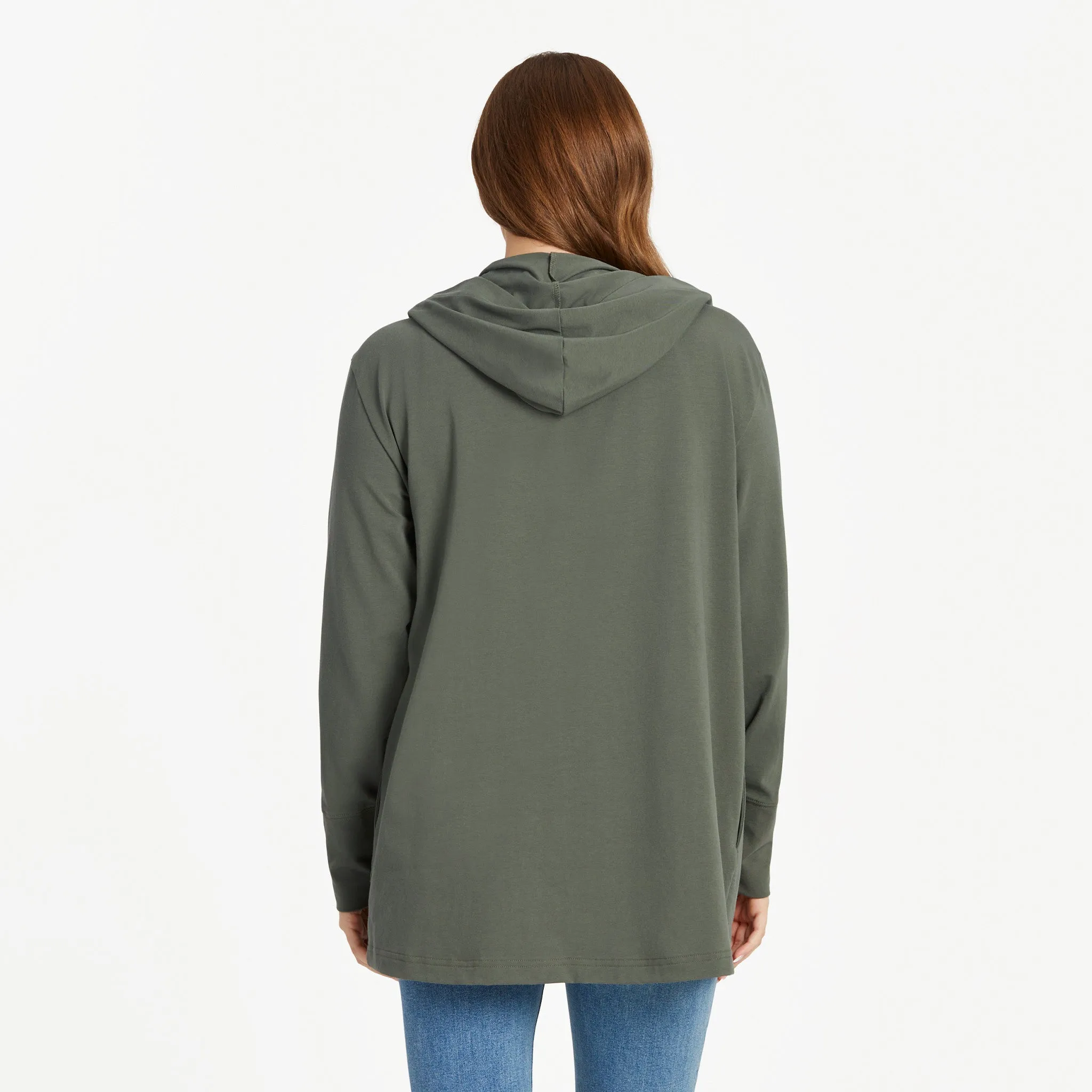 Women's Solid Crusher-FLEX Cardigan Life is Good