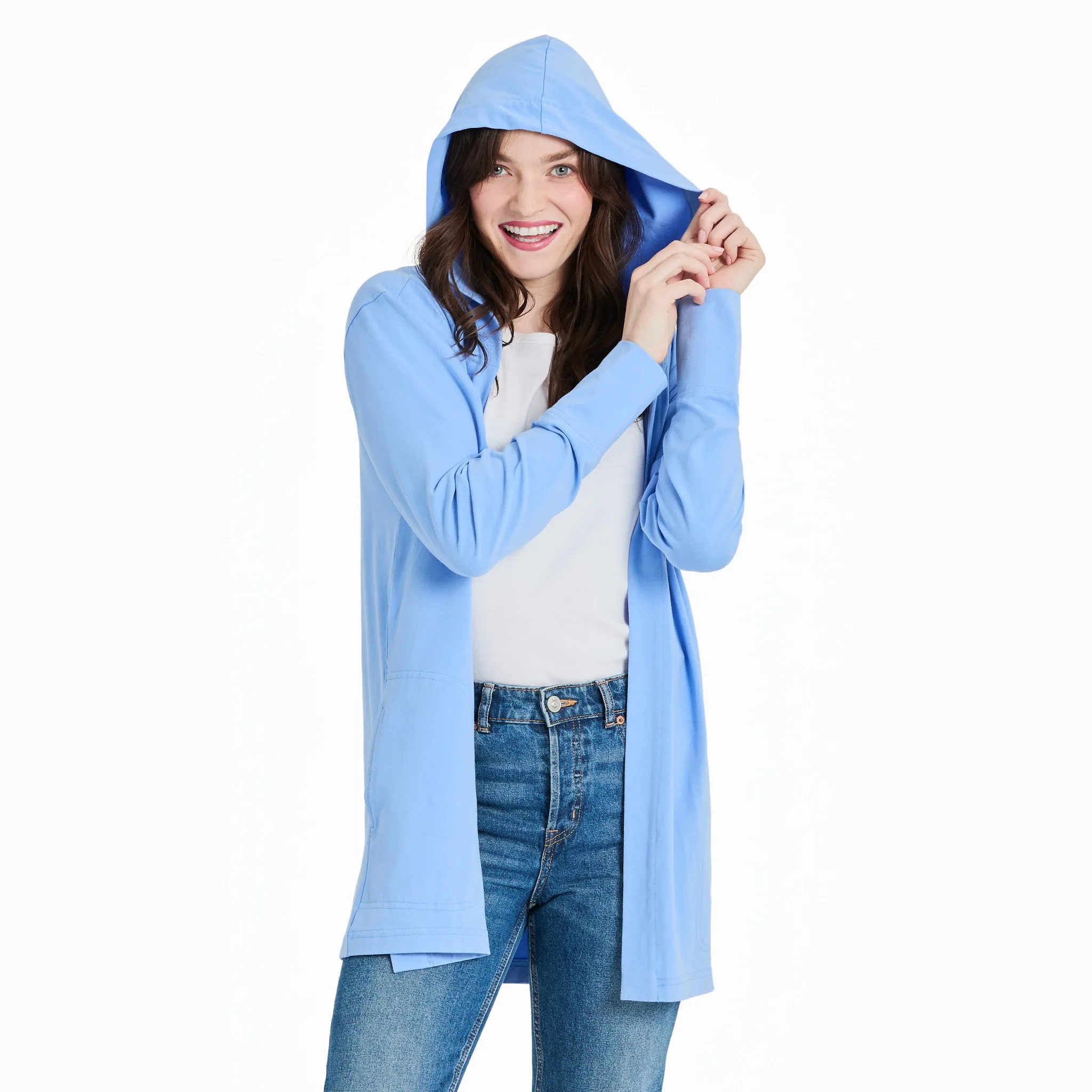 Women's Solid Crusher-FLEX Cardigan Life is Good