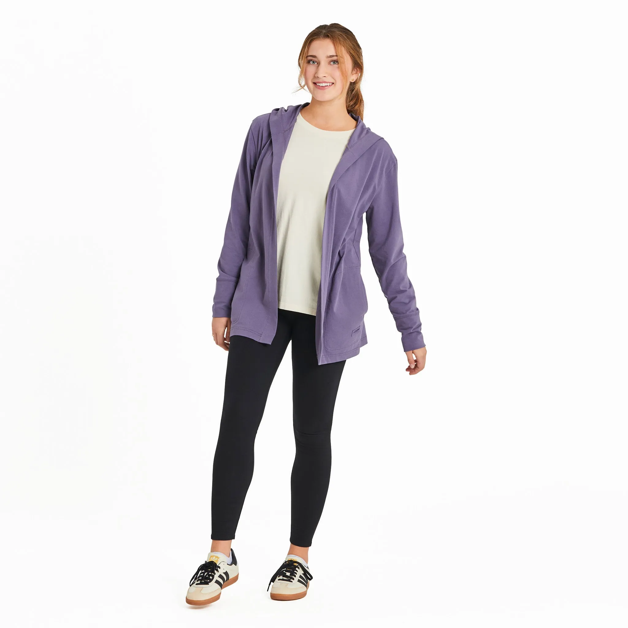 Women's Solid Crusher-FLEX Cardigan Life is Good