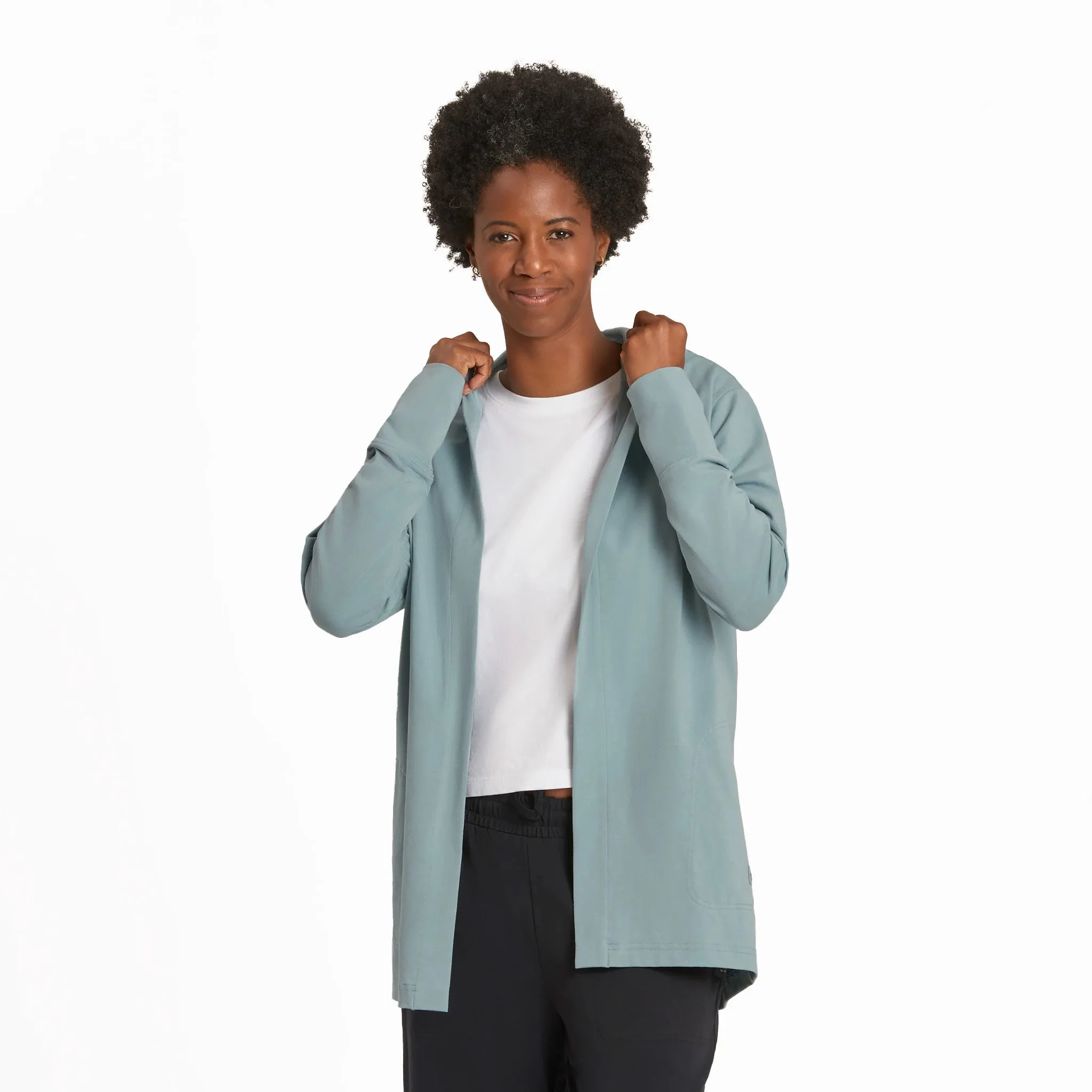 Women's Solid Crusher-FLEX Cardigan Life is Good