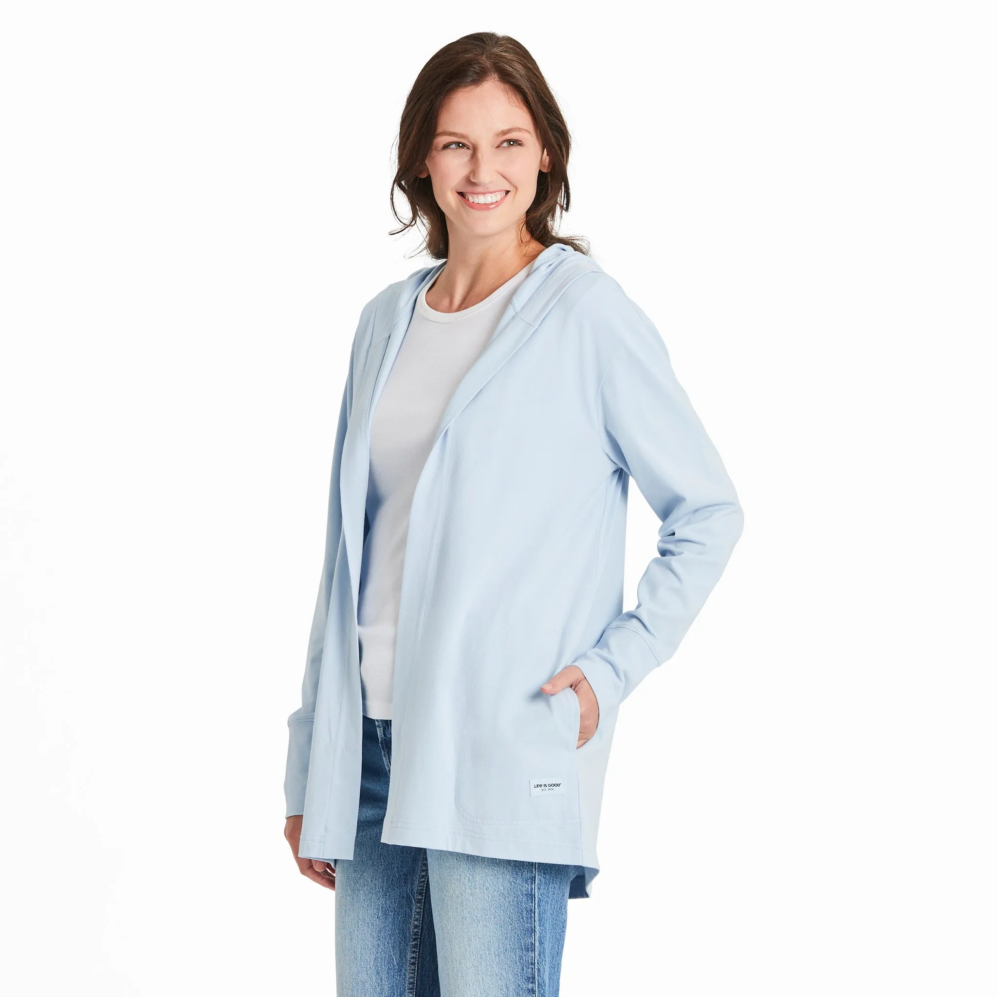 Women's Solid Crusher-FLEX Cardigan Life is Good