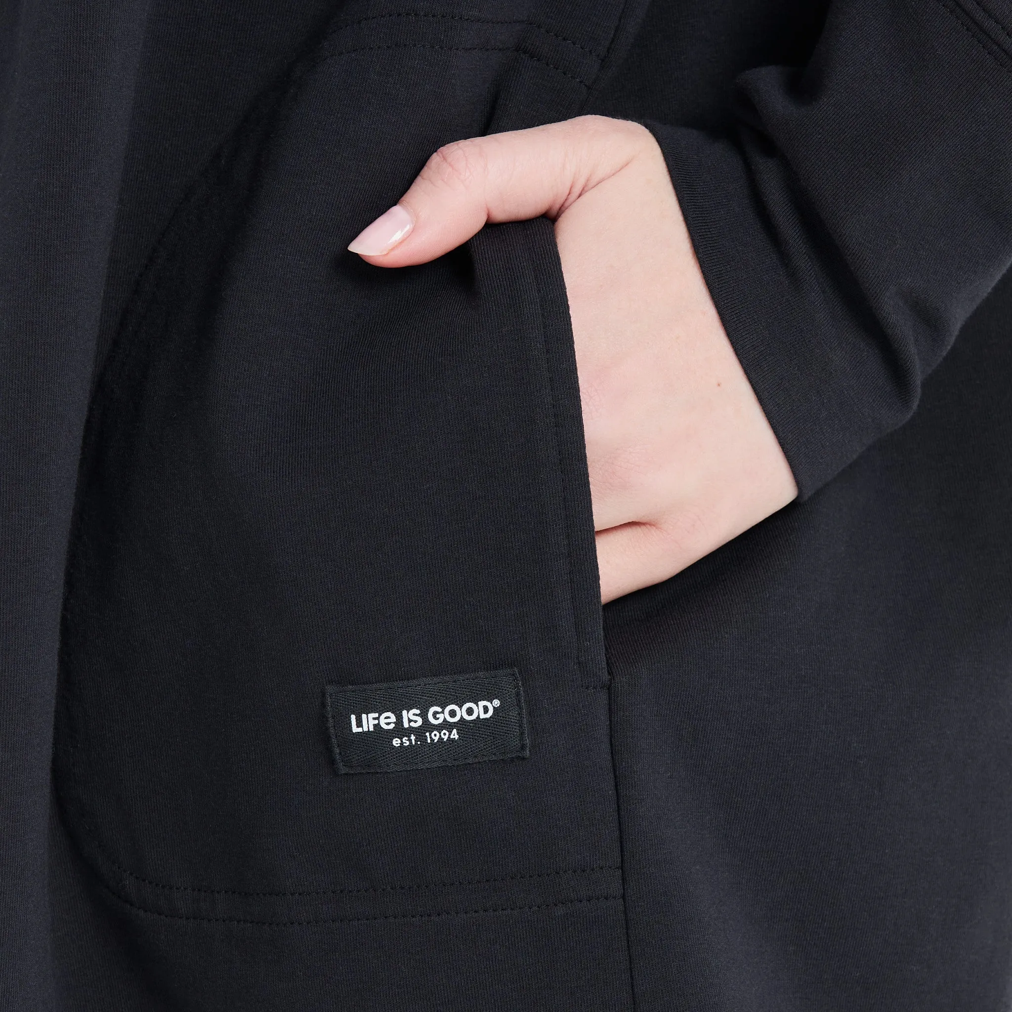 Women's Solid Crusher-FLEX Cardigan Life is Good
