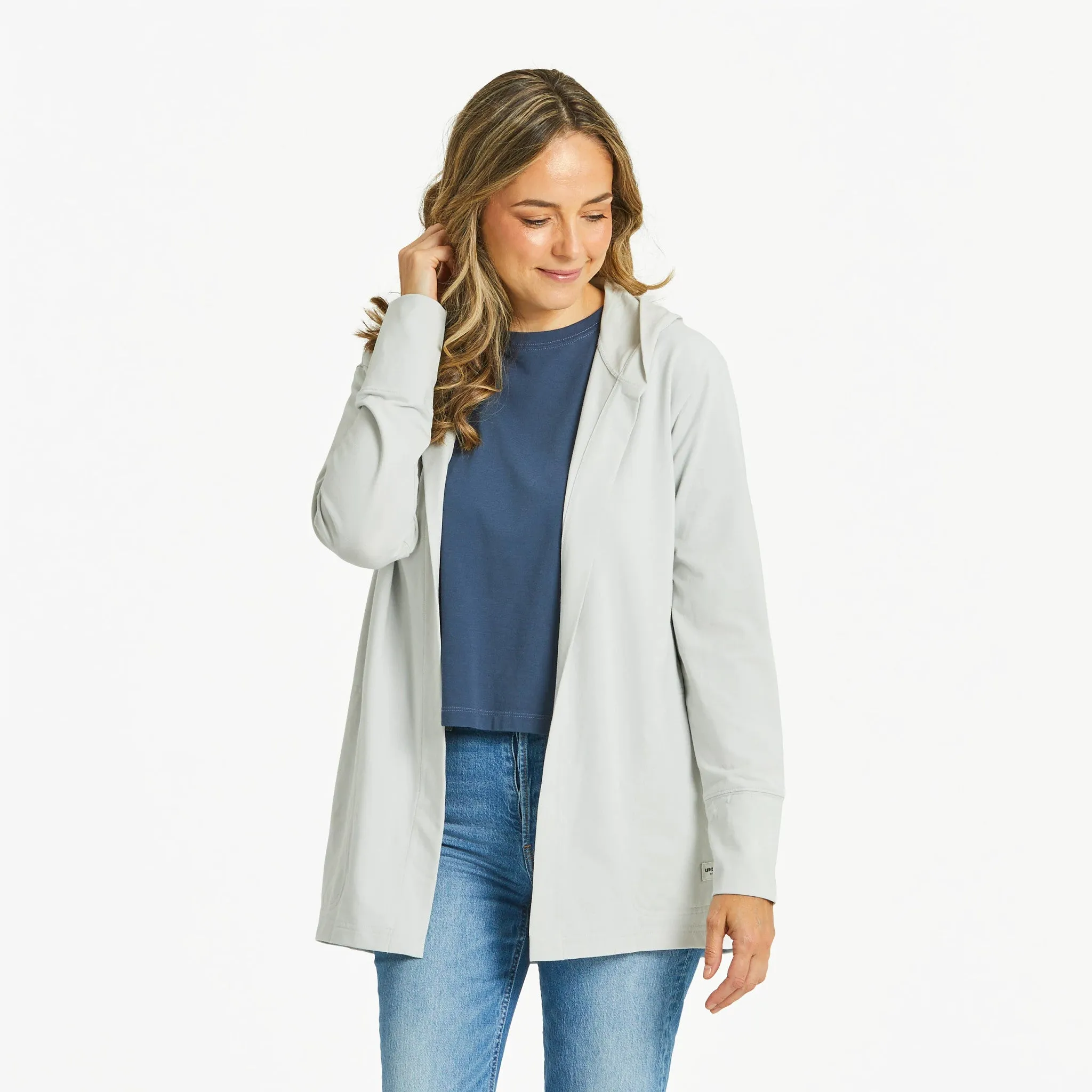 Women's Solid Crusher-FLEX Cardigan Life is Good