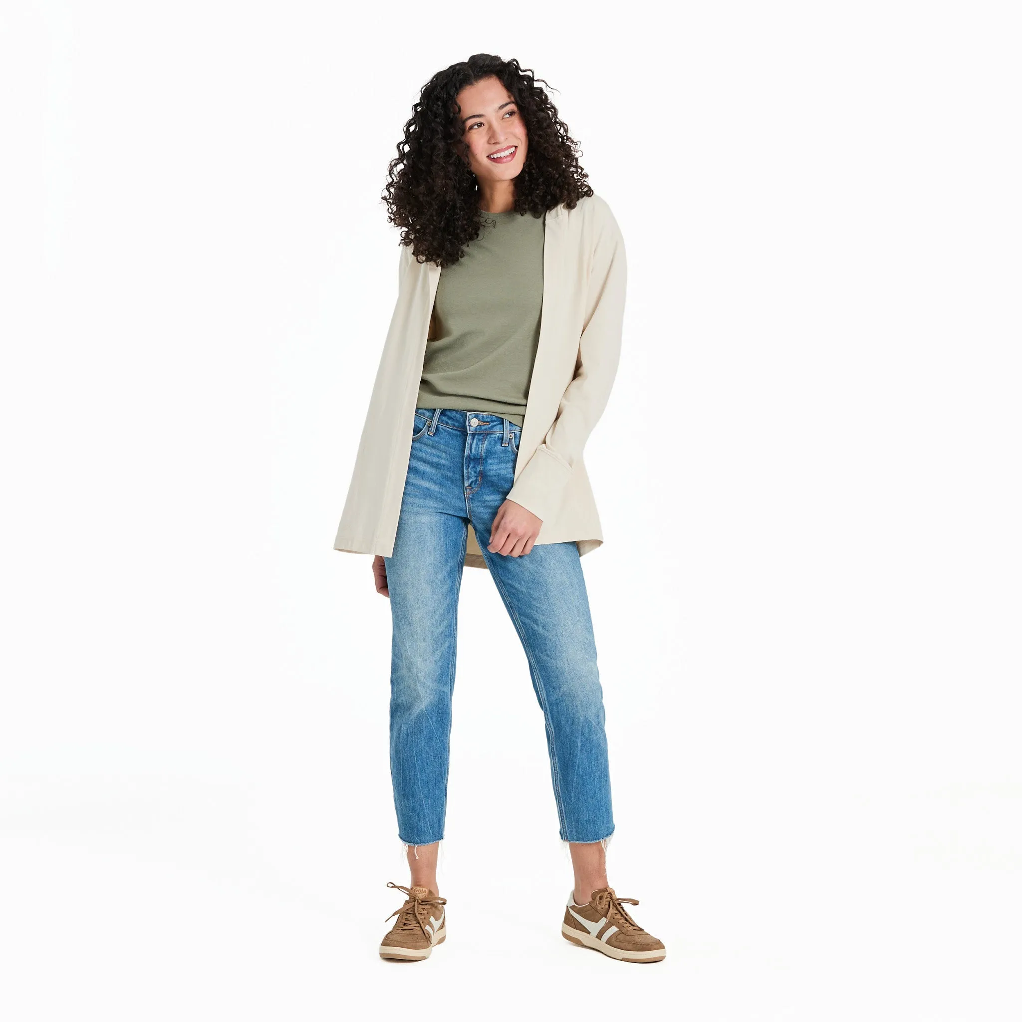 Women's Solid Crusher-FLEX Cardigan Life is Good