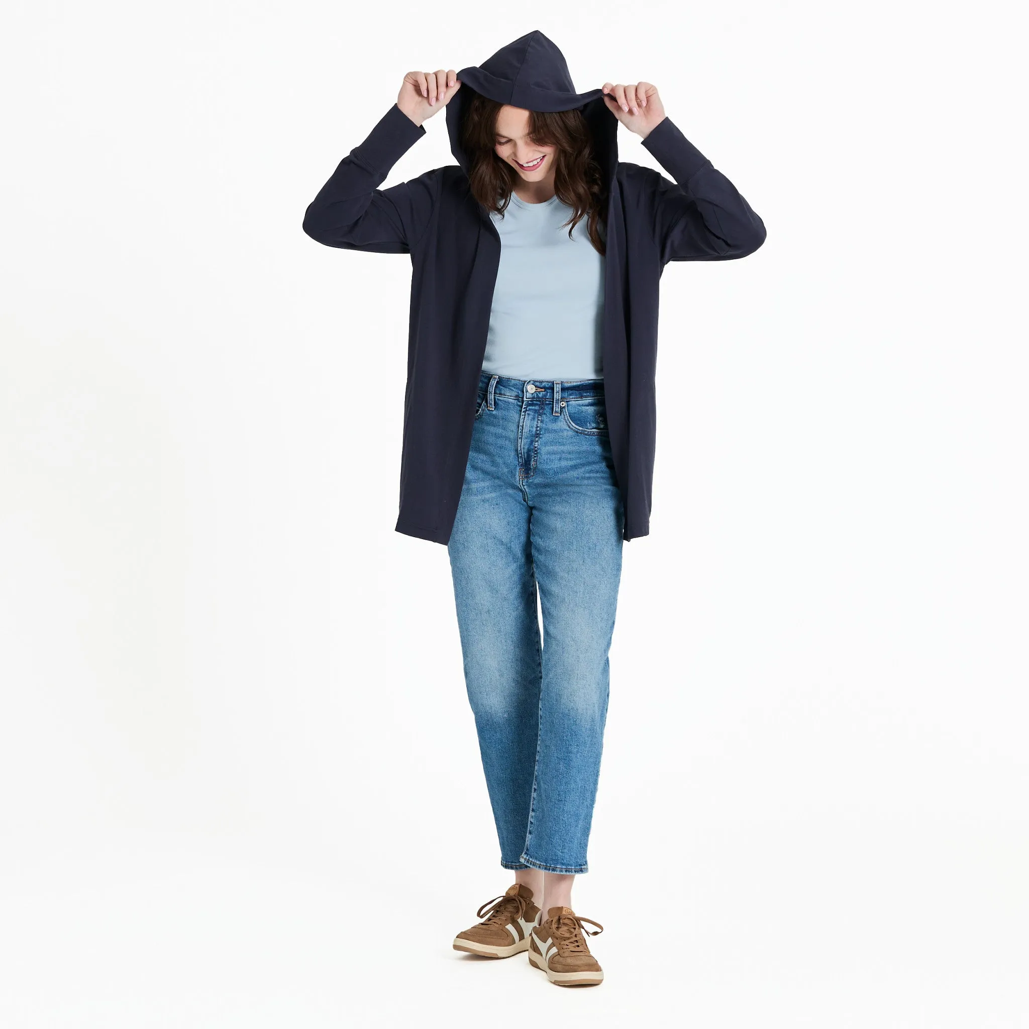 Women's Solid Crusher-FLEX Cardigan Life is Good