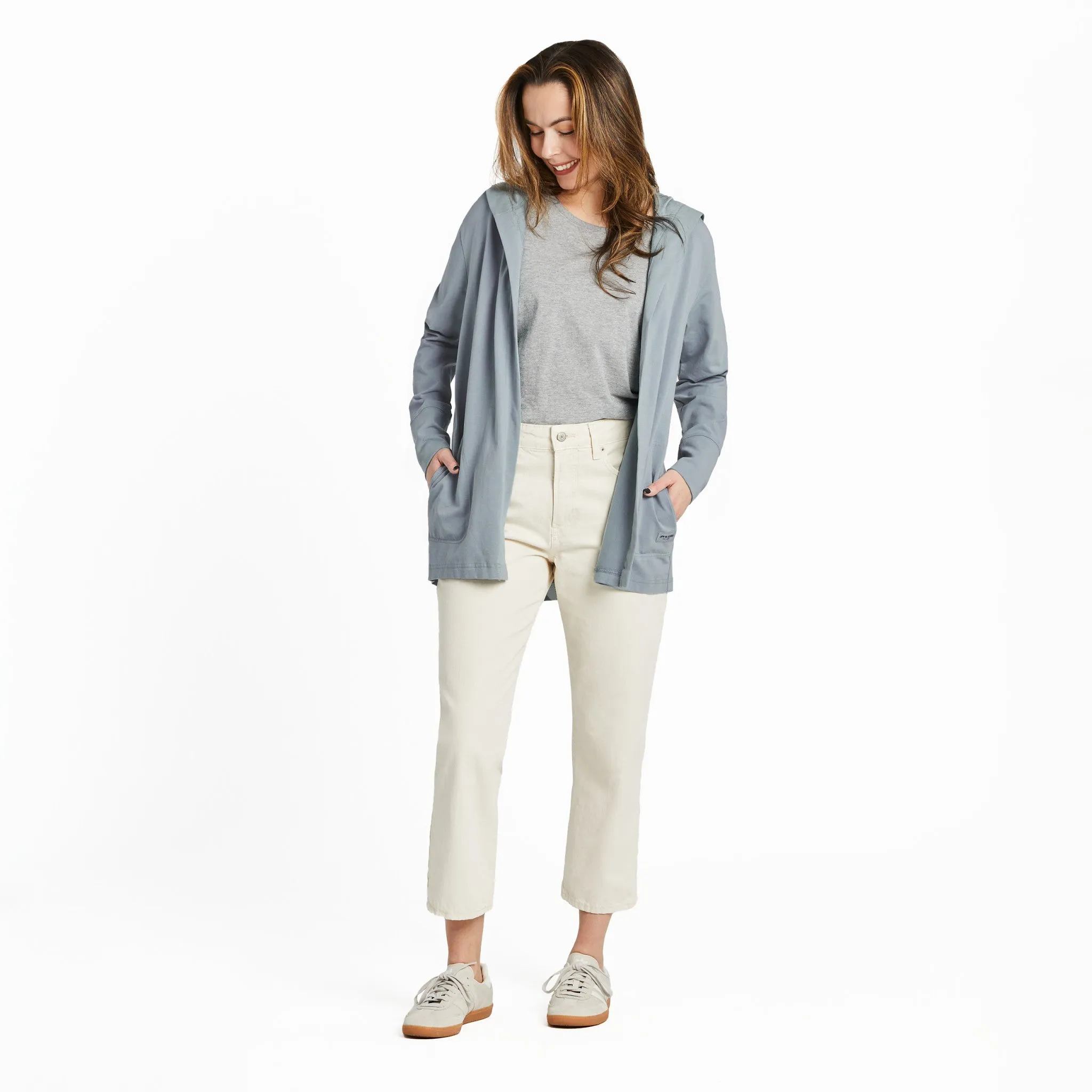 Women's Solid Crusher-FLEX Cardigan Life is Good