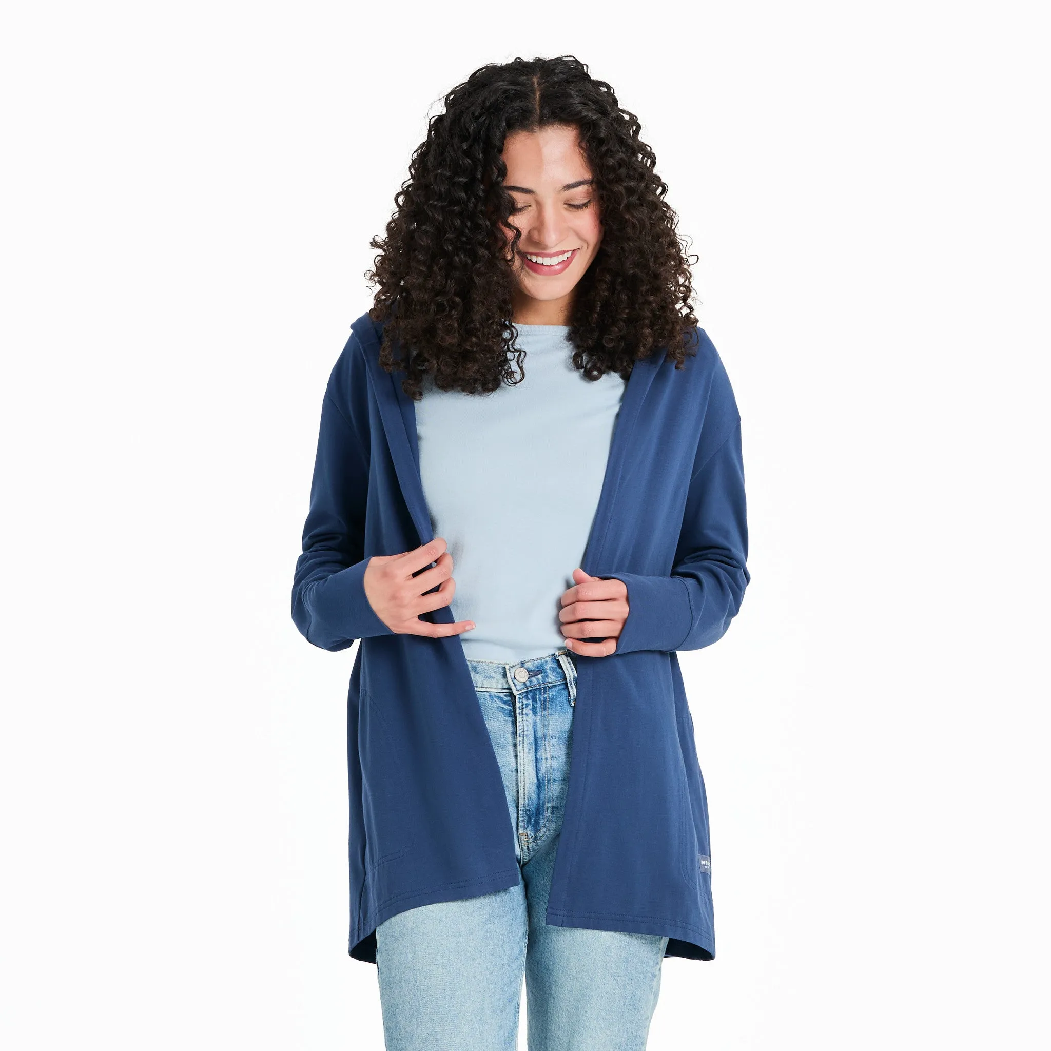 Women's Solid Crusher-FLEX Cardigan Life is Good