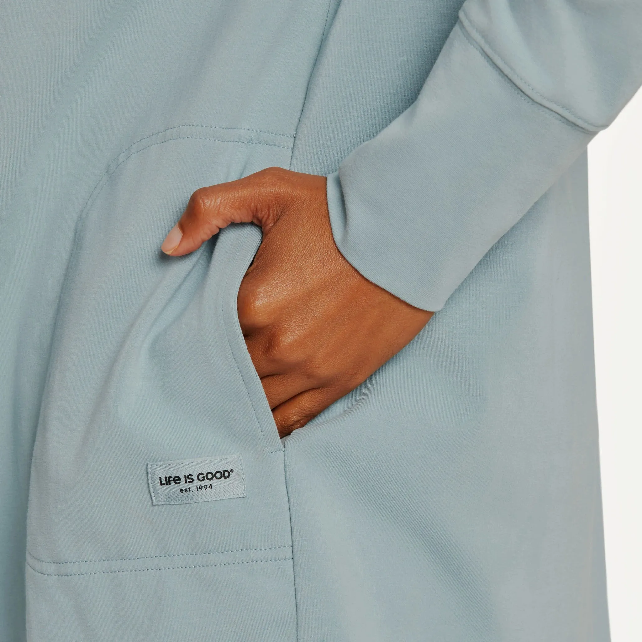 Women's Solid Crusher-FLEX Cardigan Life is Good