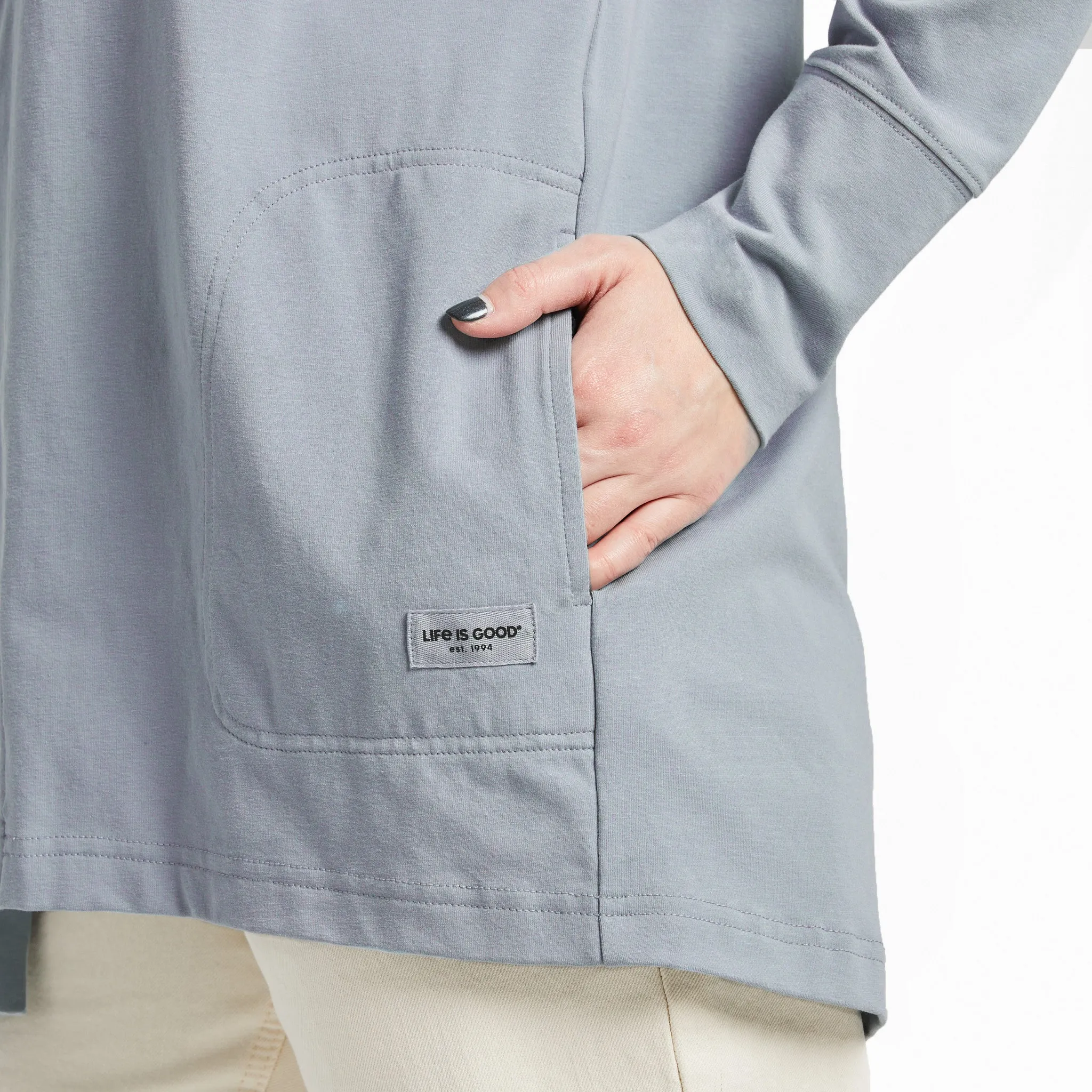 Women's Solid Crusher-FLEX Cardigan Life is Good