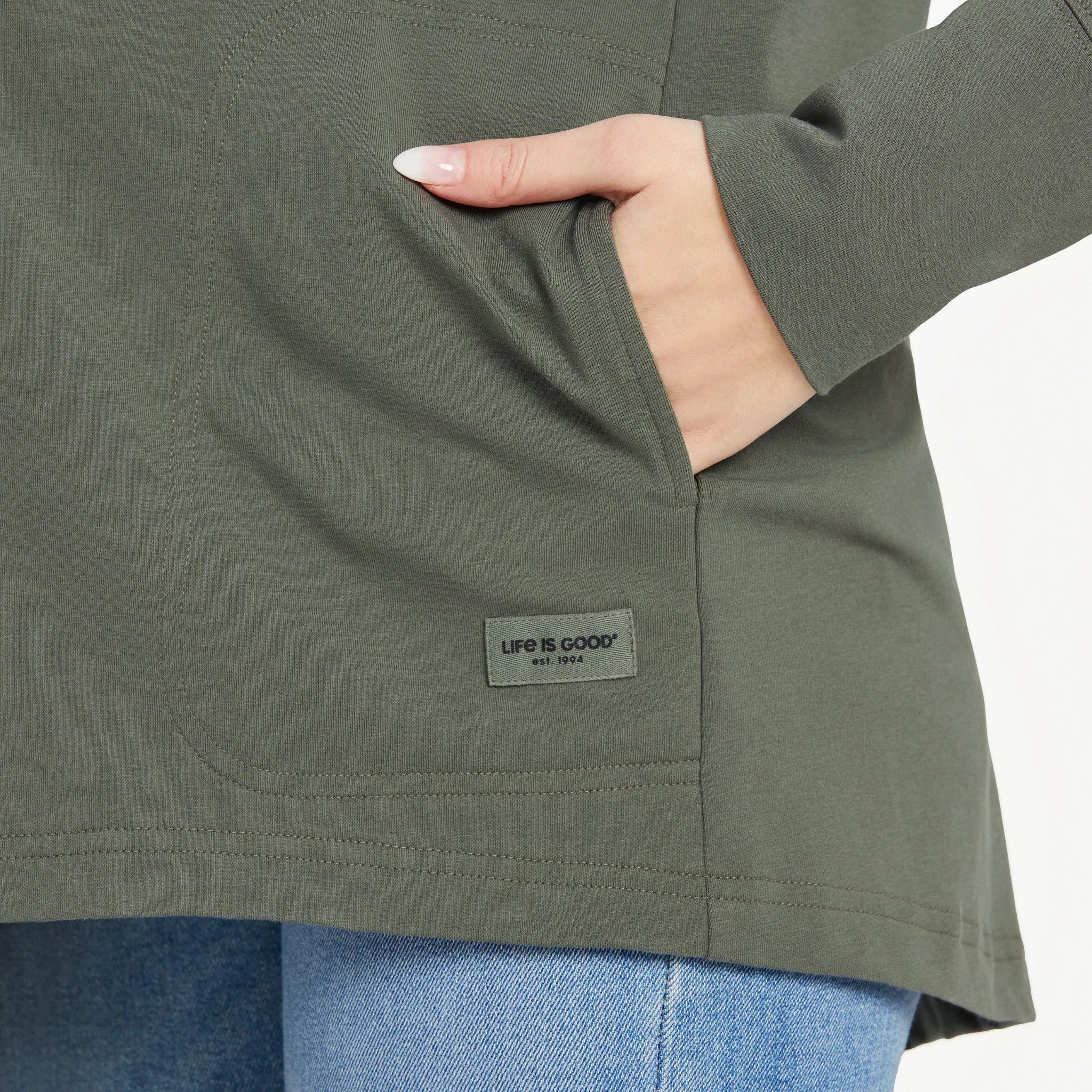 Women's Solid Crusher-FLEX Cardigan Life is Good