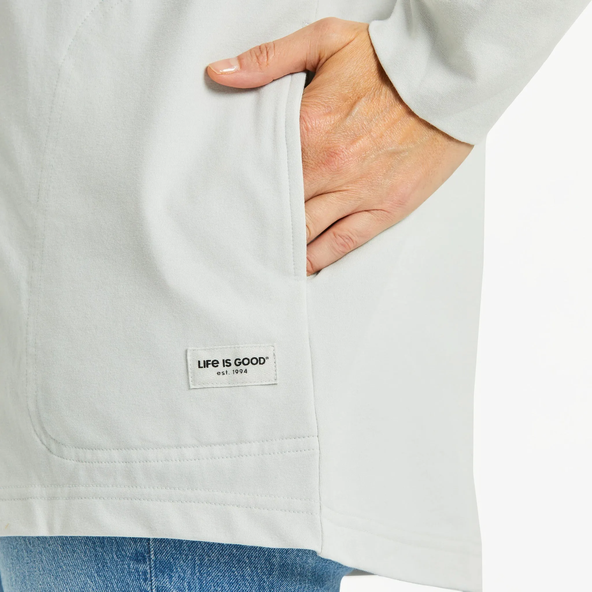 Women's Solid Crusher-FLEX Cardigan Life is Good