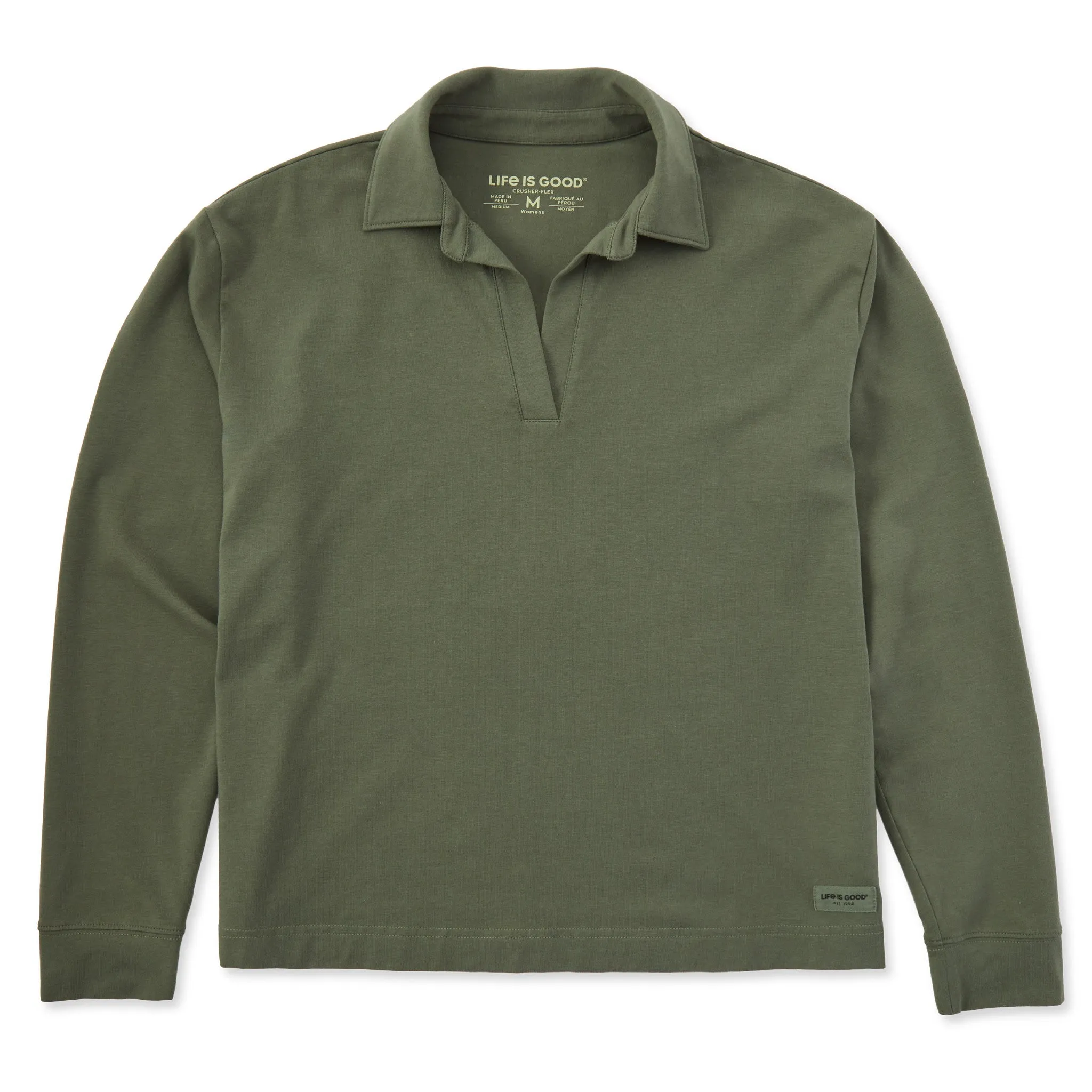 Women's Solid Crusher-FLEX Collared Pullover Life is Good