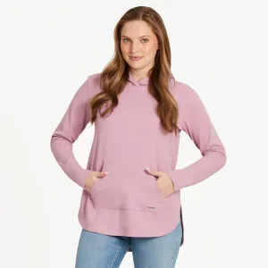 Women's Solid Crusher-FLEX Hoodie Tunic Life is Good