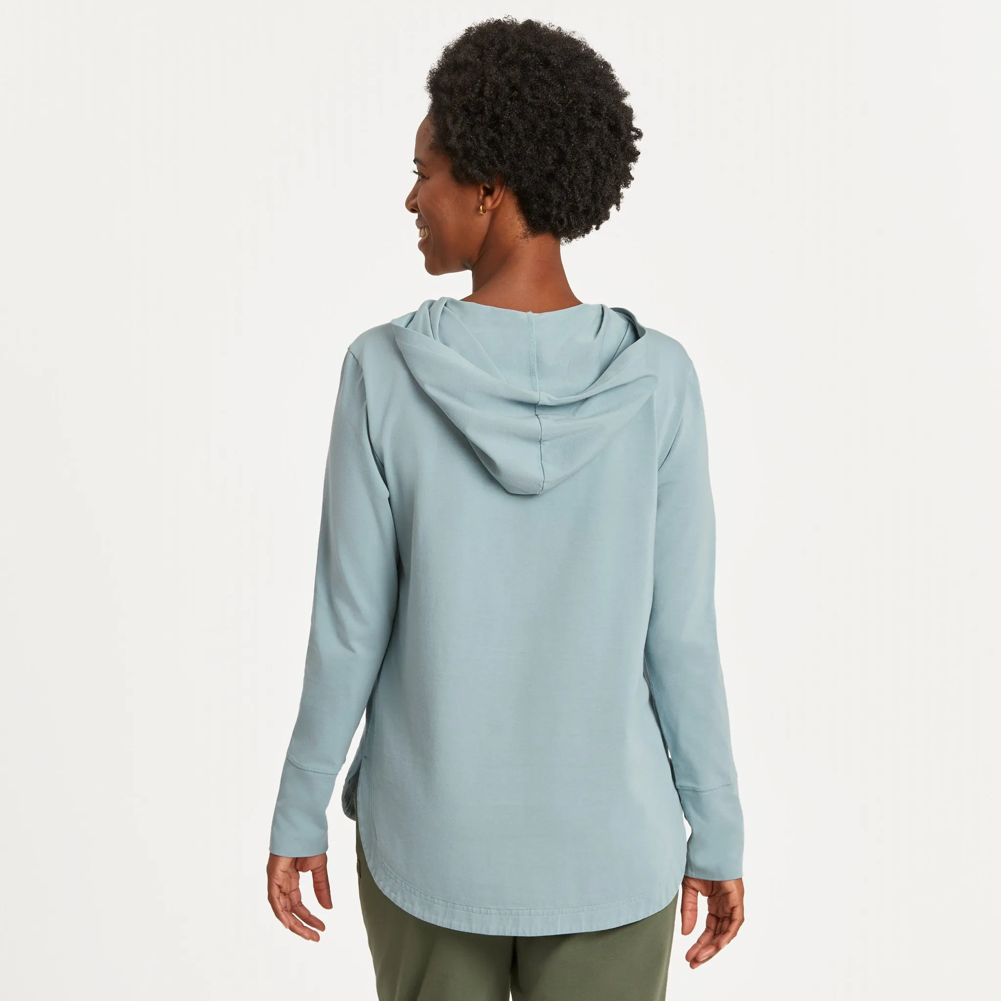 Women's Solid Crusher-FLEX Hoodie Tunic Life is Good