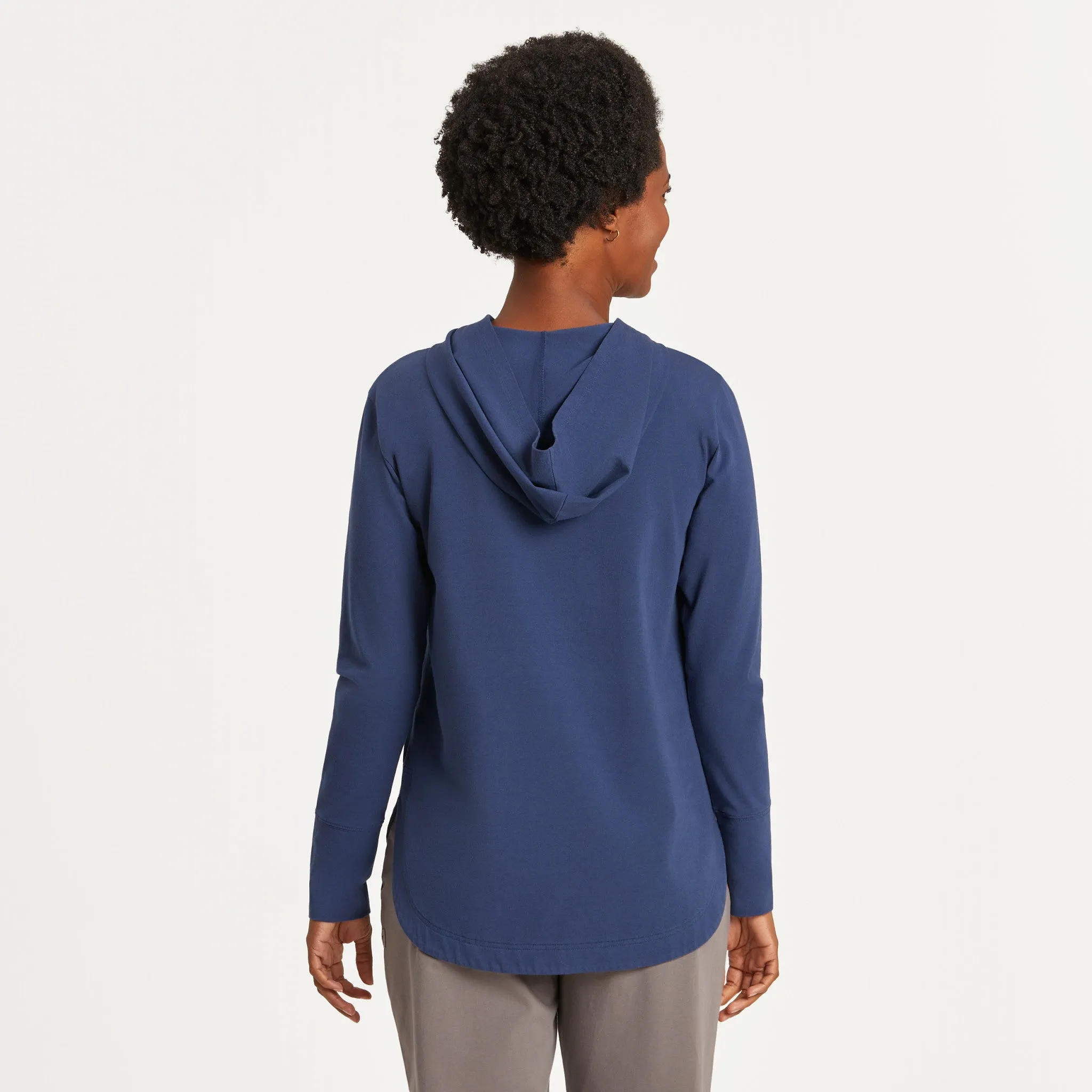 Women's Solid Crusher-FLEX Hoodie Tunic Life is Good