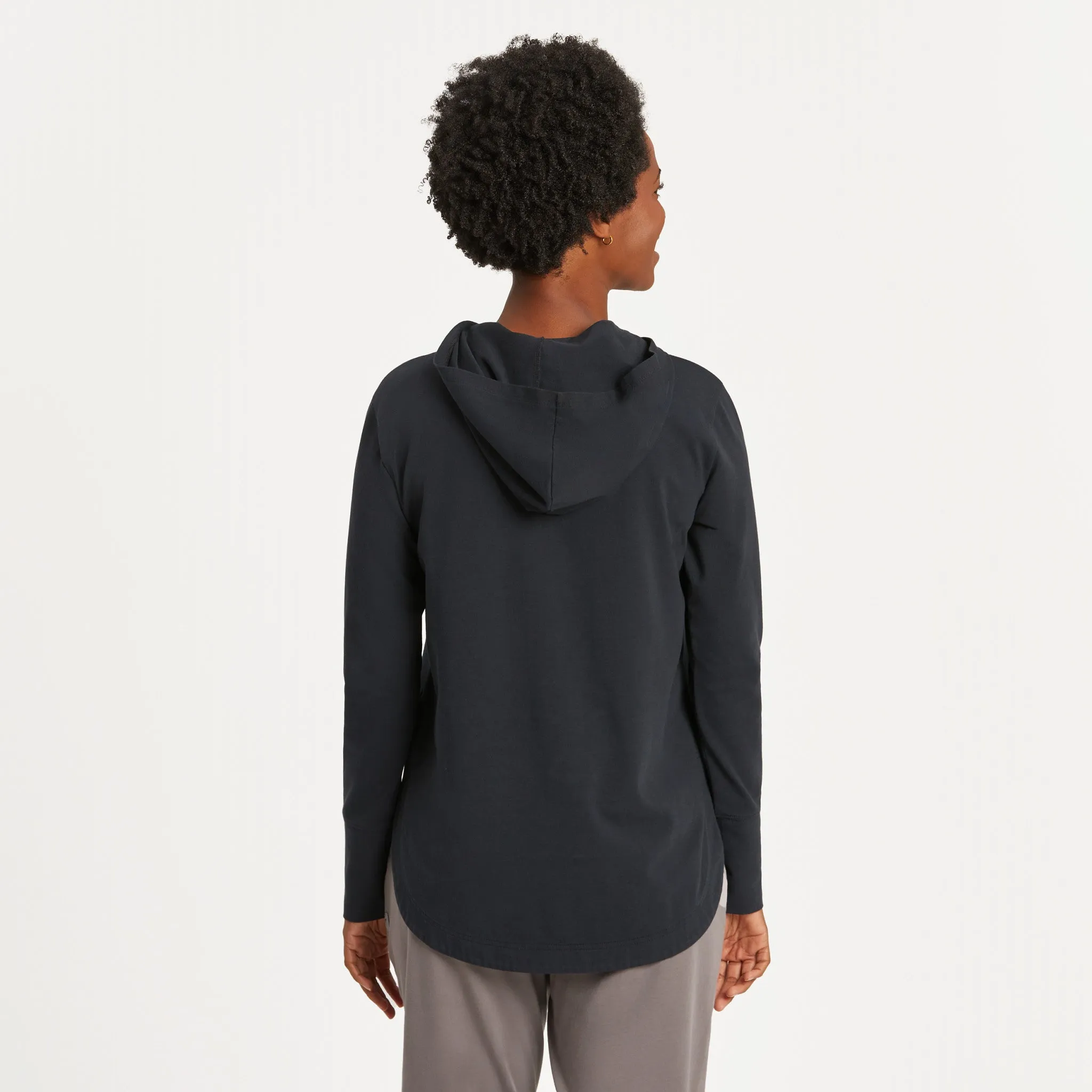 Women's Solid Crusher-FLEX Hoodie Tunic Life is Good