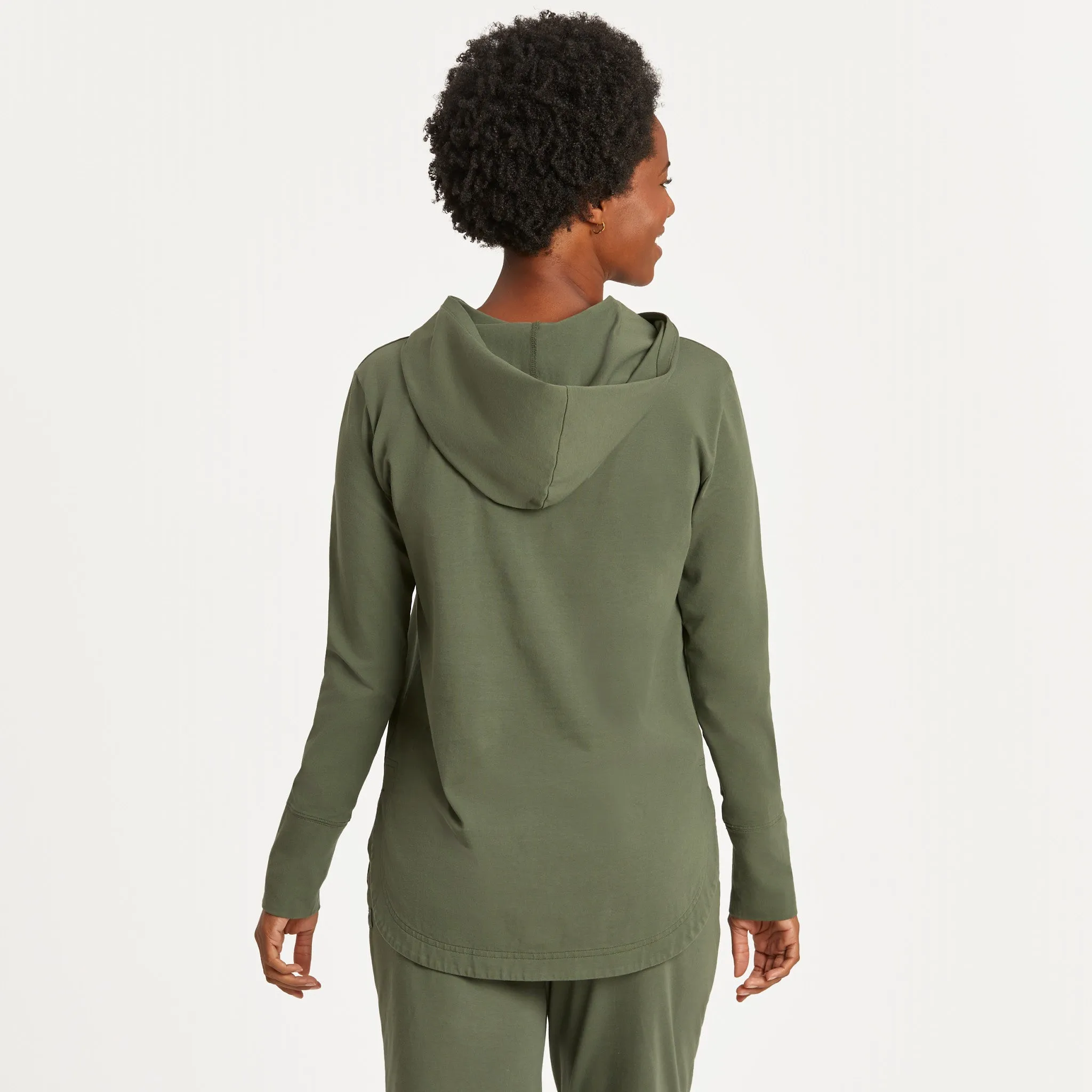 Women's Solid Crusher-FLEX Hoodie Tunic Life is Good