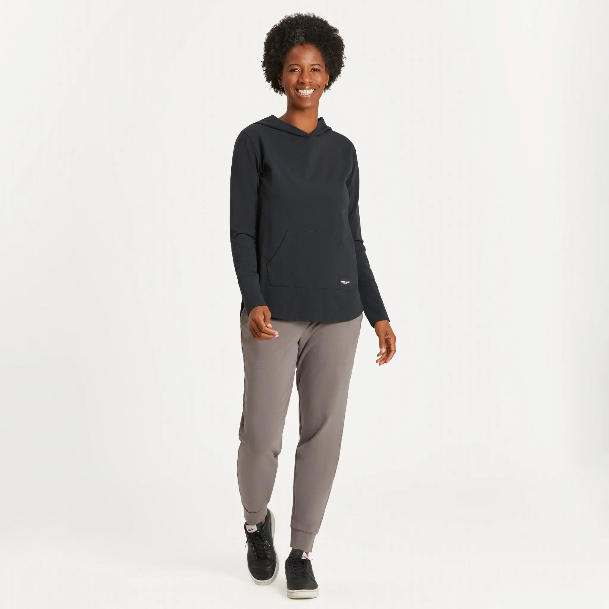Women's Solid Crusher-FLEX Hoodie Tunic Life is Good