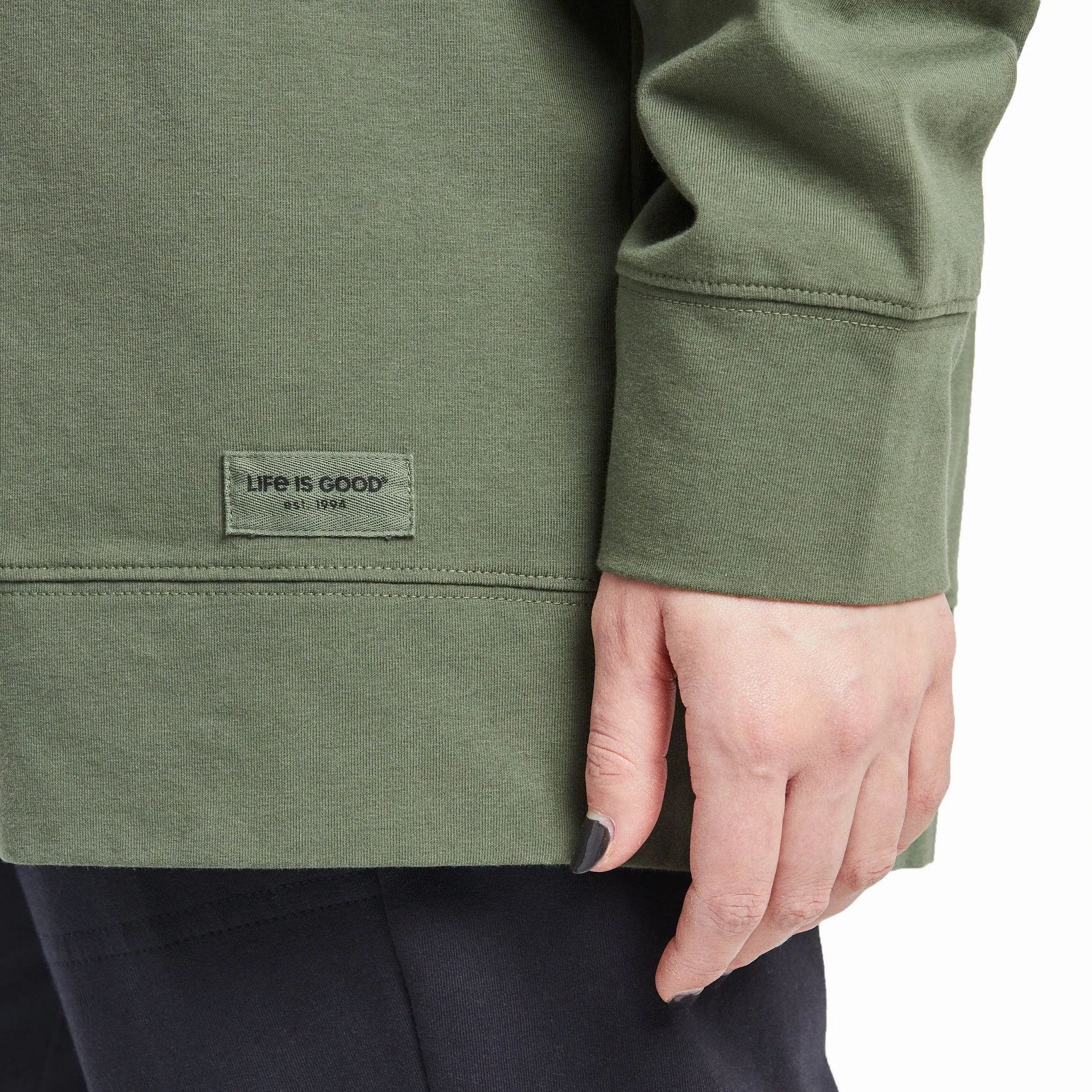 Women's Solid Crusher-FLEX Oversized Crew Life is Good