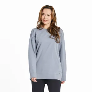 Women's Solid Crusher-FLEX Oversized Crew Life is Good
