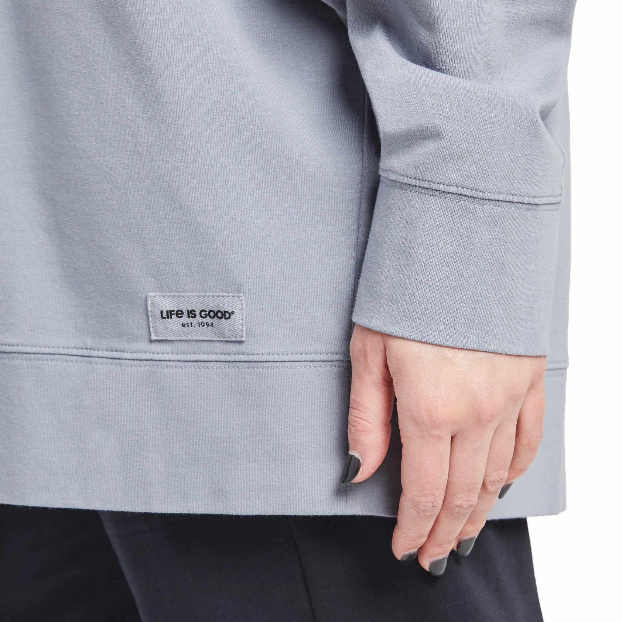 Women's Solid Crusher-FLEX Oversized Crew Life is Good
