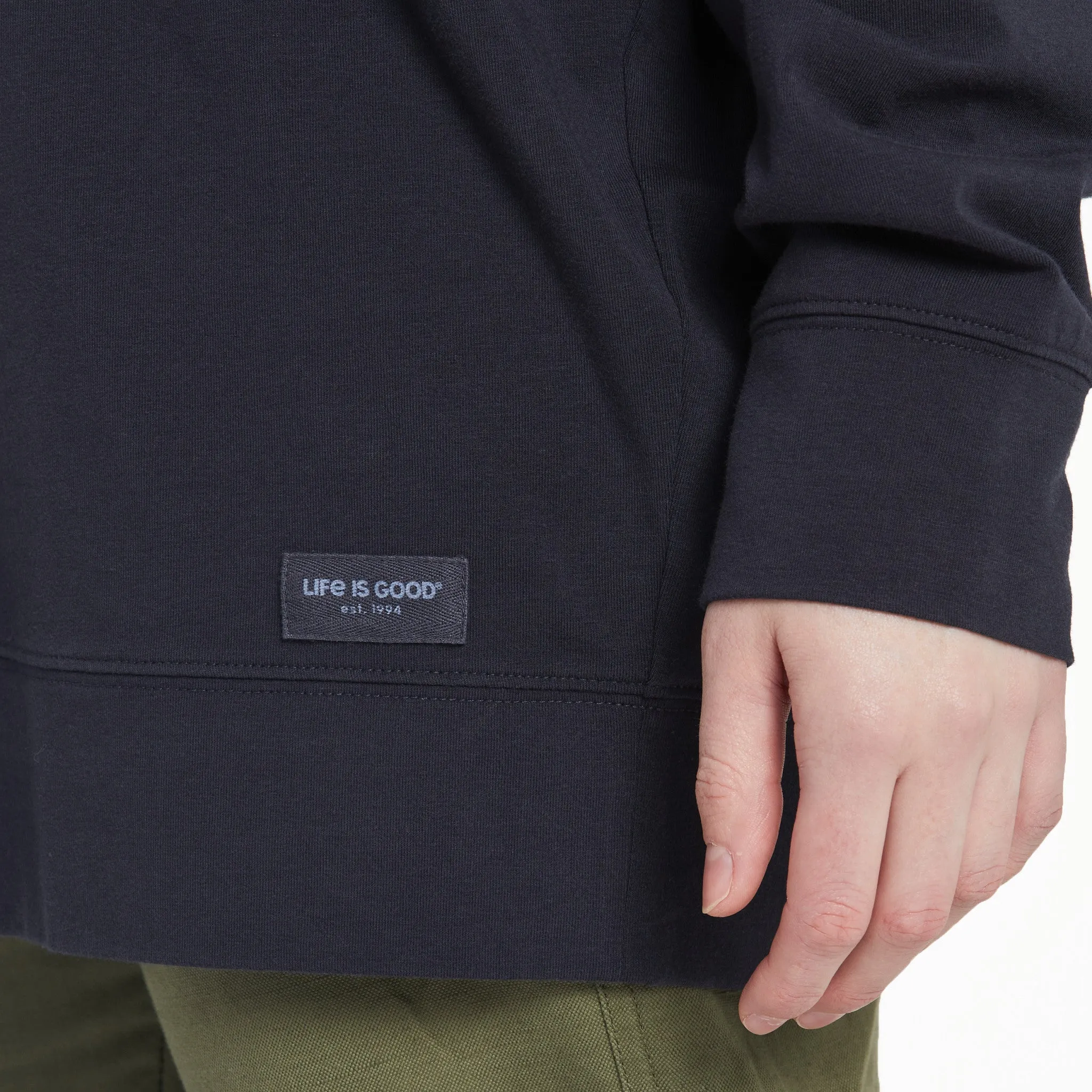 Women's Solid Crusher-FLEX Oversized Crew Life is Good
