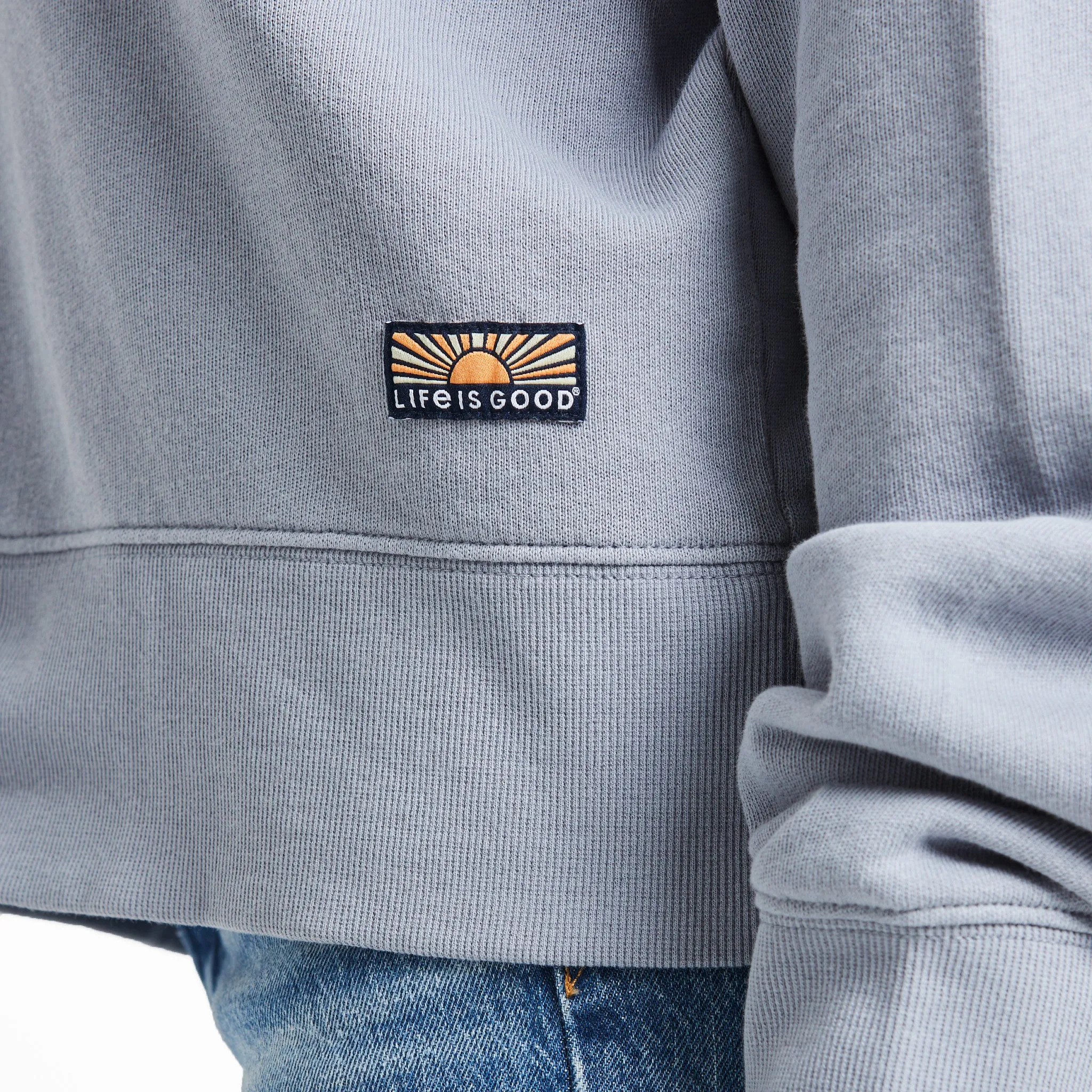 Women's Solid French Terry Boxy Pullover Hoodie Life is Good