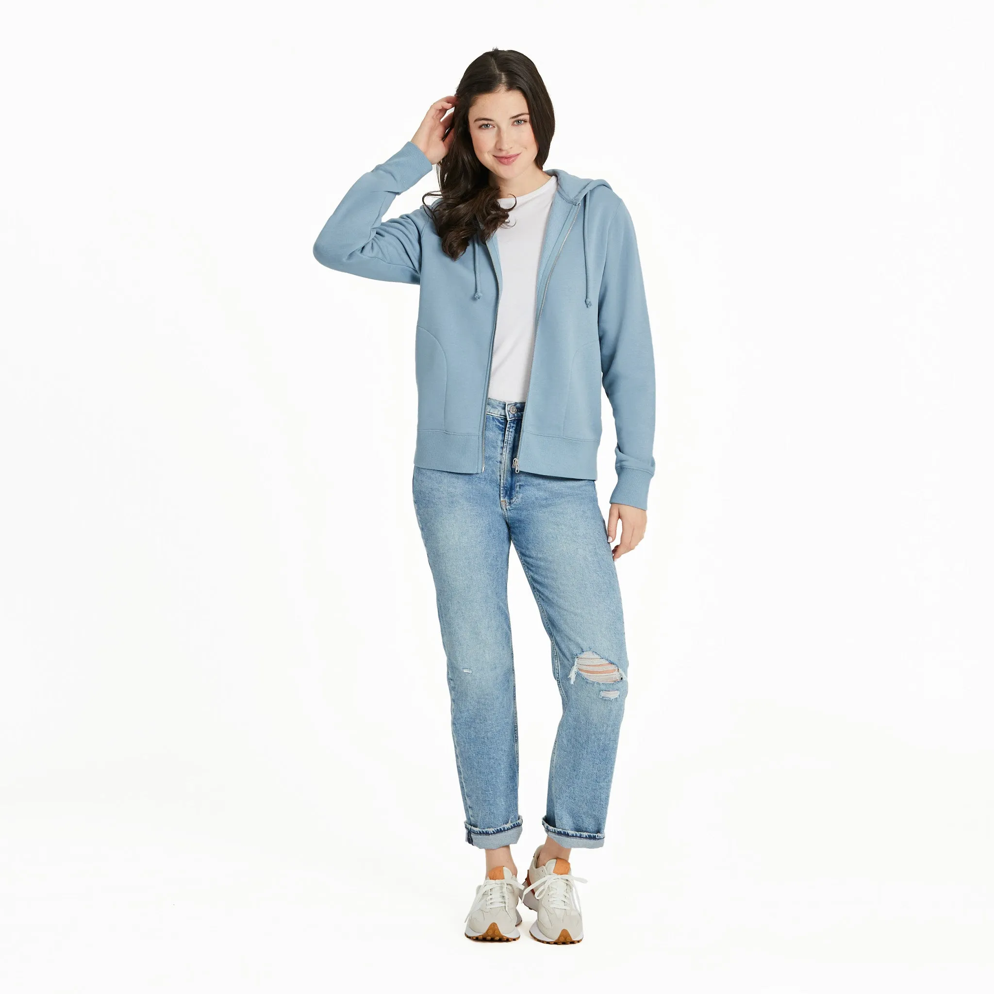 Women's Solid Good Vibes Fleece Zip Hoodie Life is Good