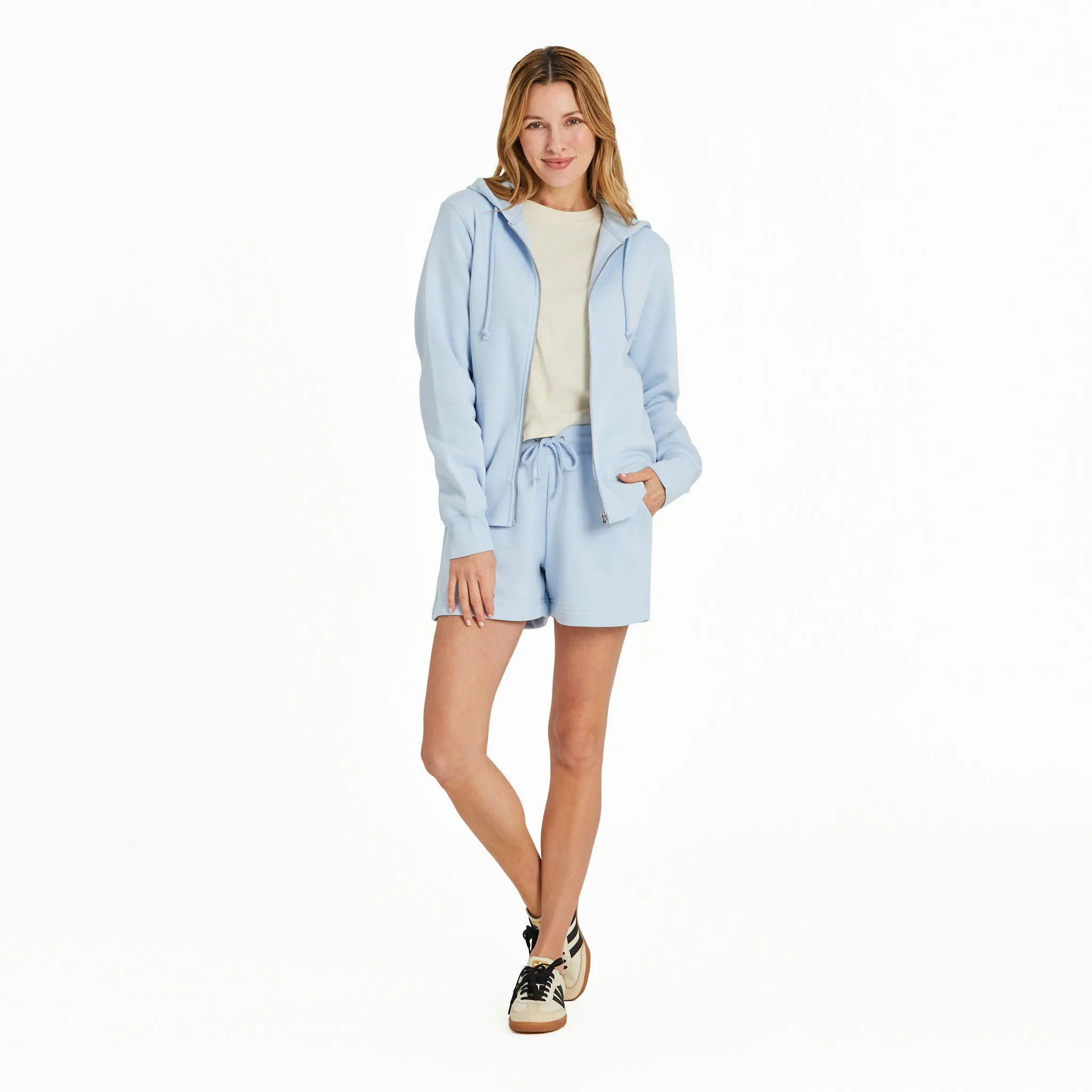 Women's Solid Good Vibes Fleece Zip Hoodie Life is Good
