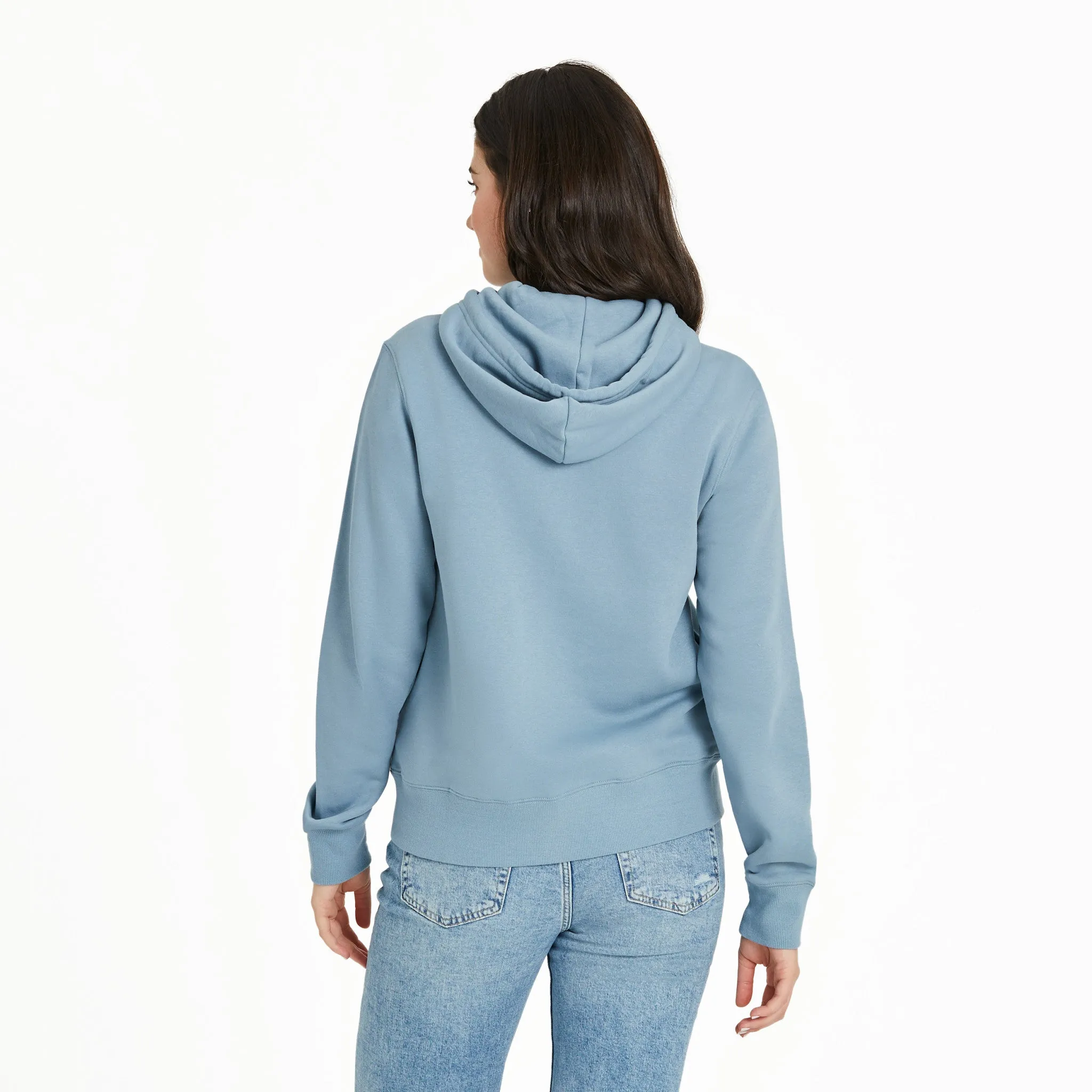 Women's Solid Good Vibes Fleece Zip Hoodie Life is Good