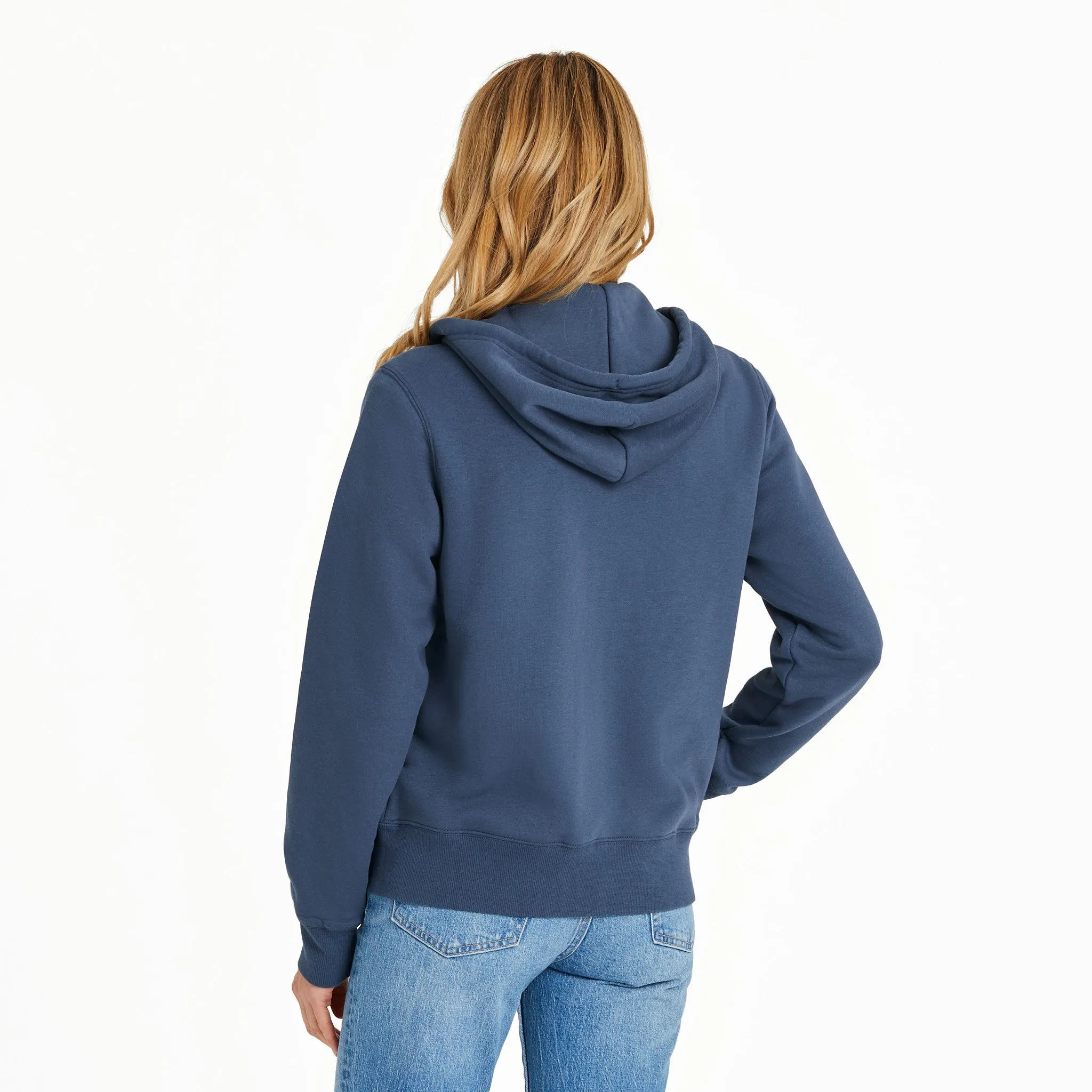 Women's Solid Good Vibes Fleece Zip Hoodie Life is Good