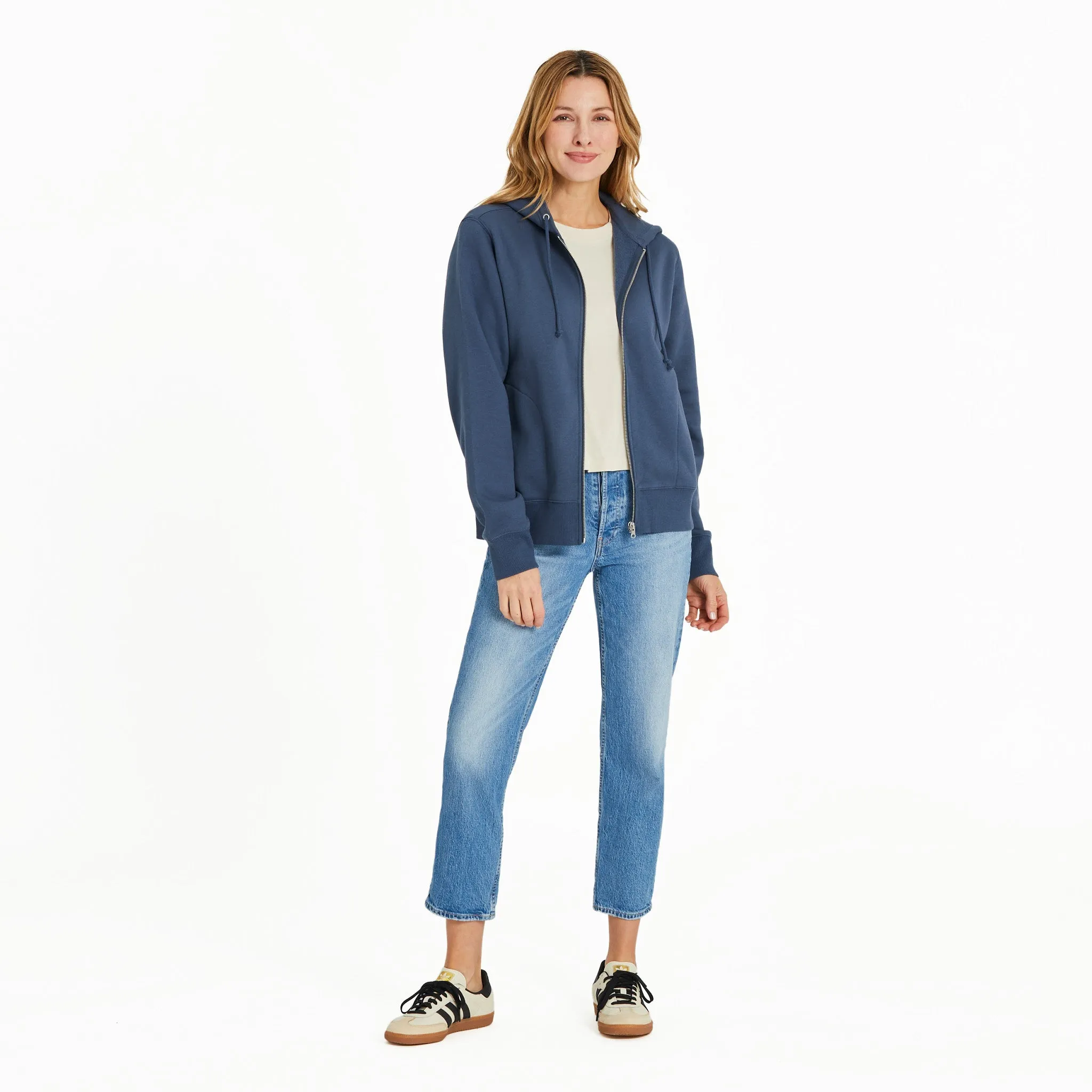 Women's Solid Good Vibes Fleece Zip Hoodie Life is Good