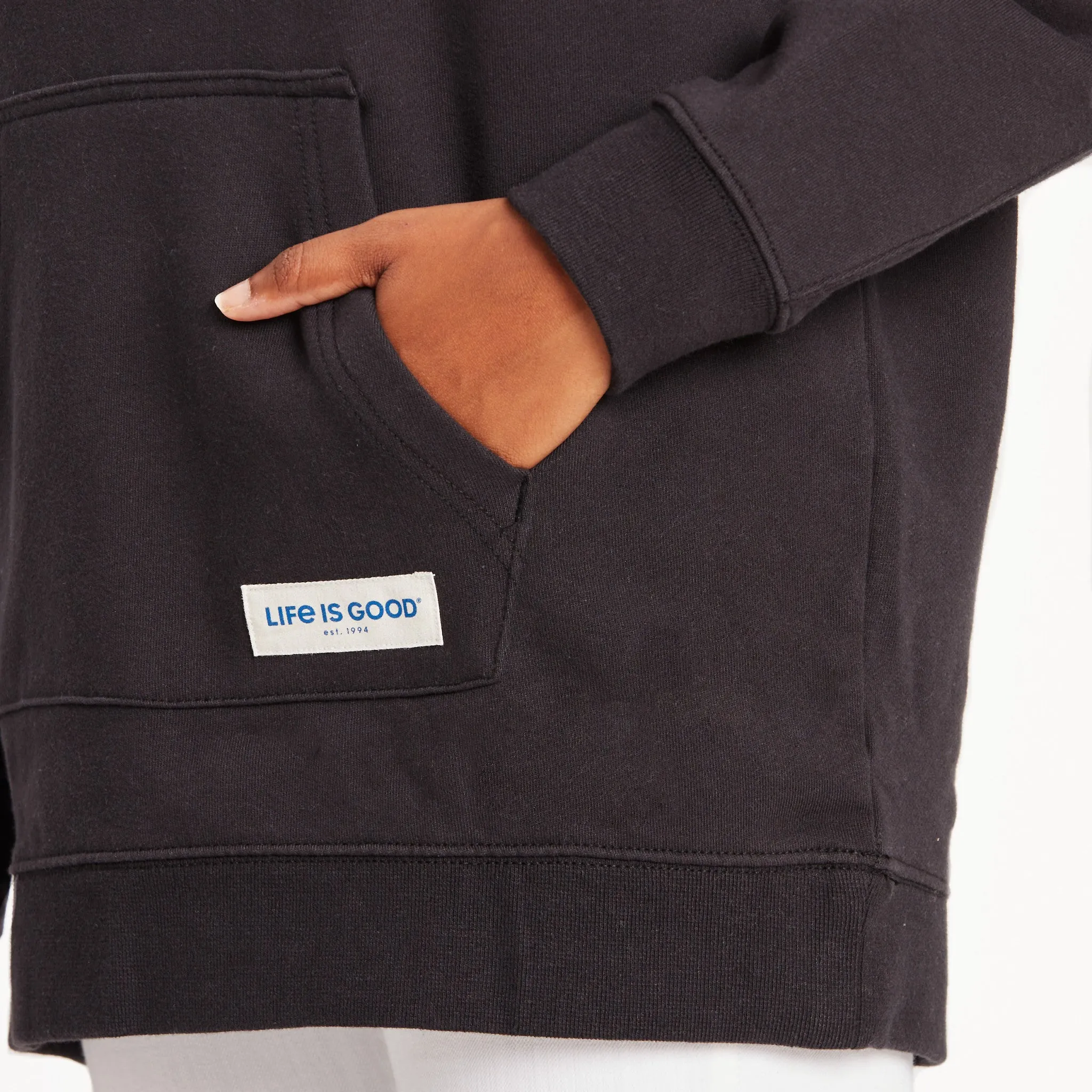 Women's Solid Oversized Simply True Fleece Hoodie Life is Good
