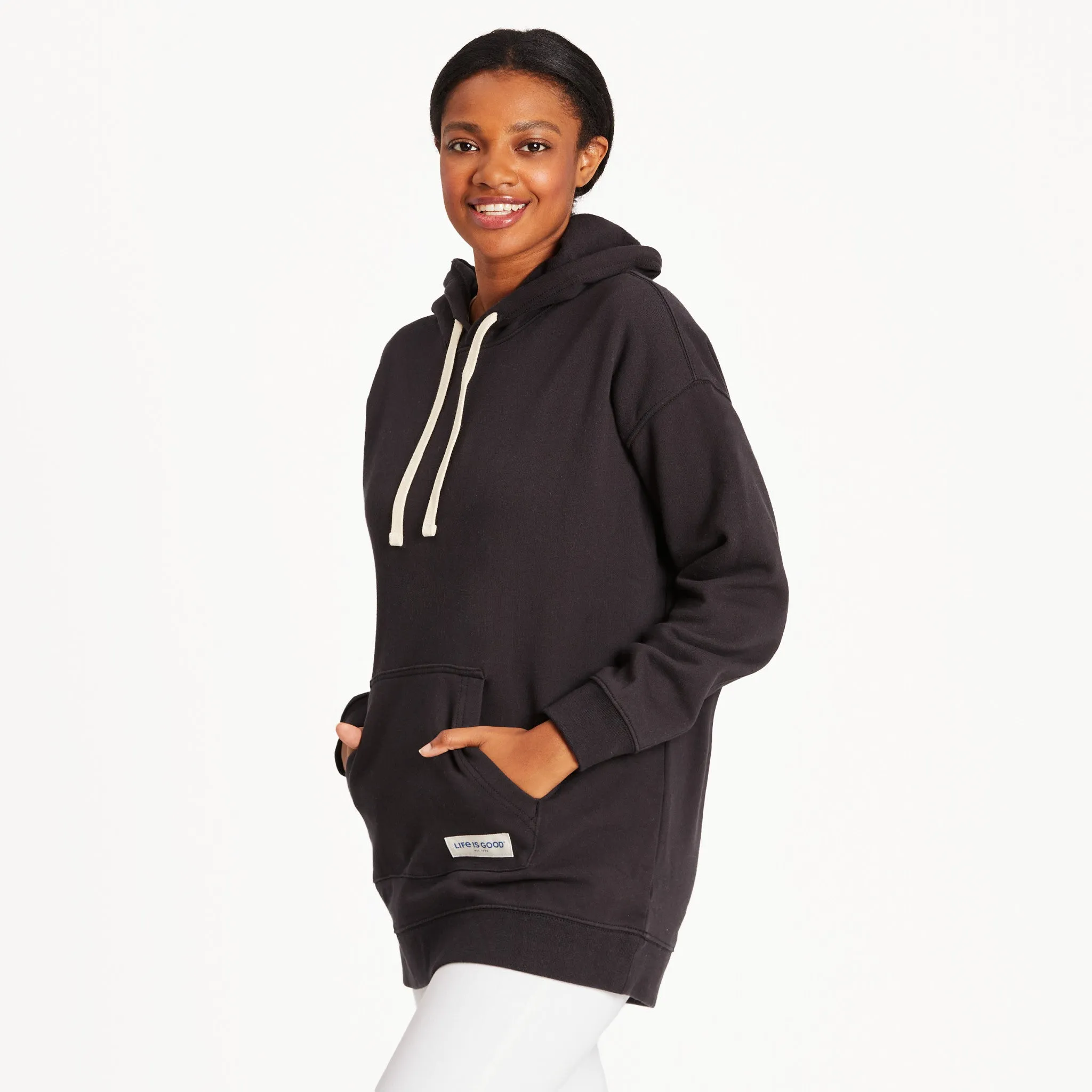 Women's Solid Oversized Simply True Fleece Hoodie Life is Good