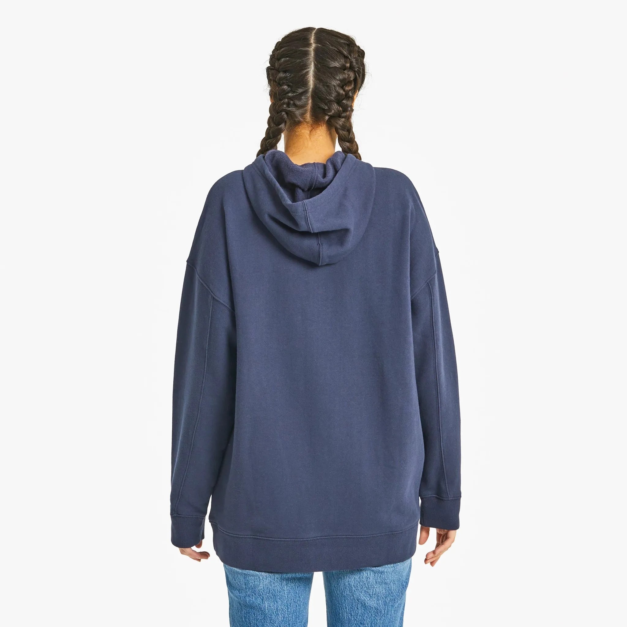 Women's Solid Oversized Simply True Fleece Hoodie Life is Good
