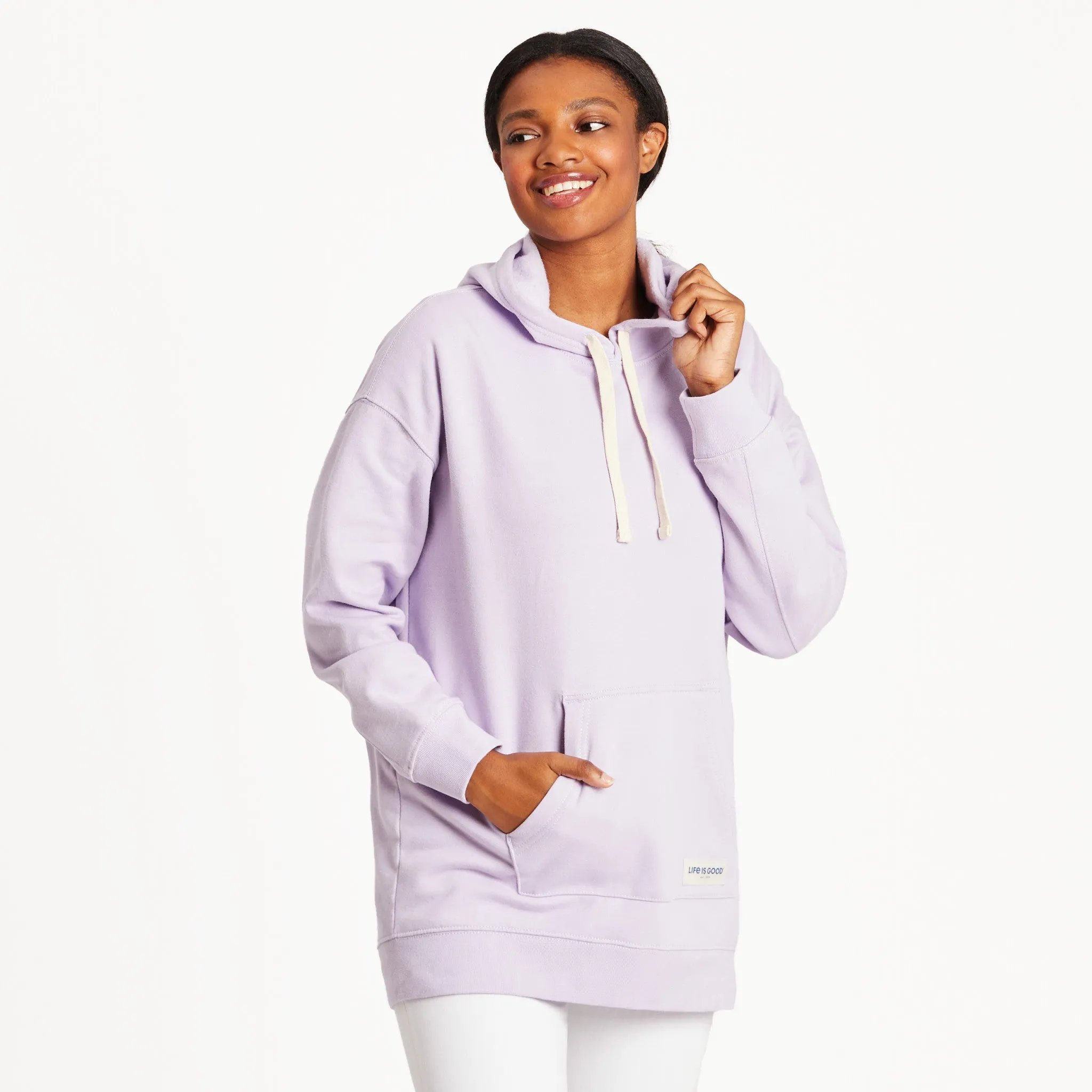 Women's Solid Oversized Simply True Fleece Hoodie Life is Good