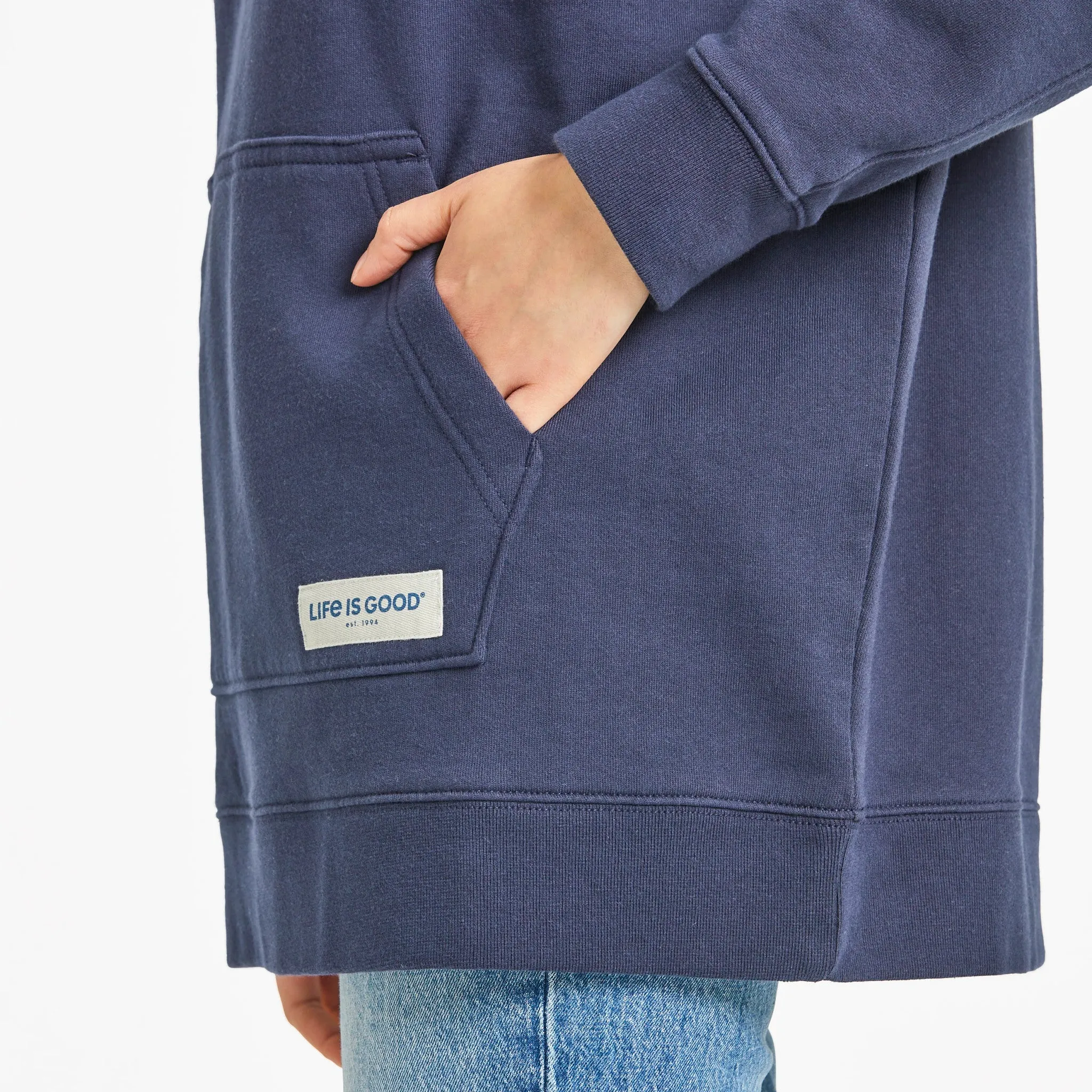 Women's Solid Oversized Simply True Fleece Hoodie Life is Good