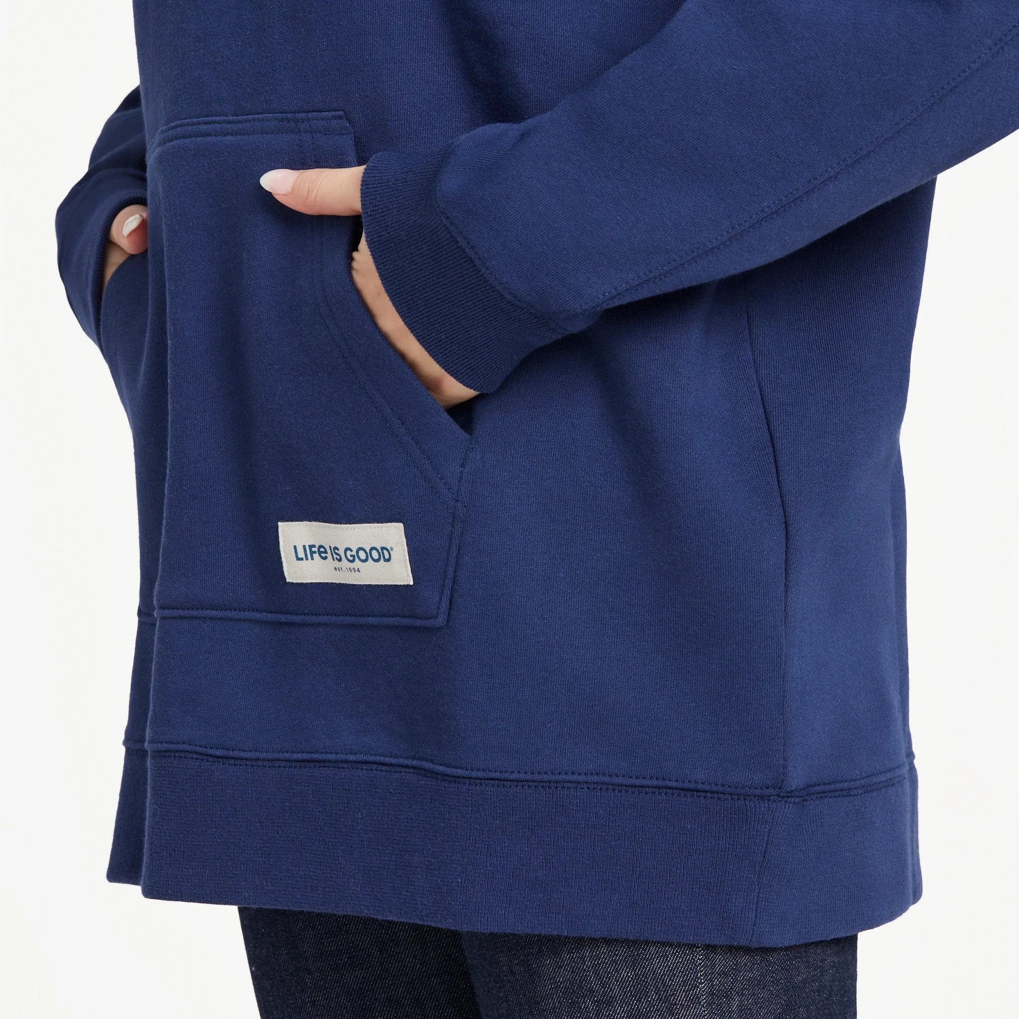 Women's Solid Oversized Simply True Fleece Hoodie Life is Good