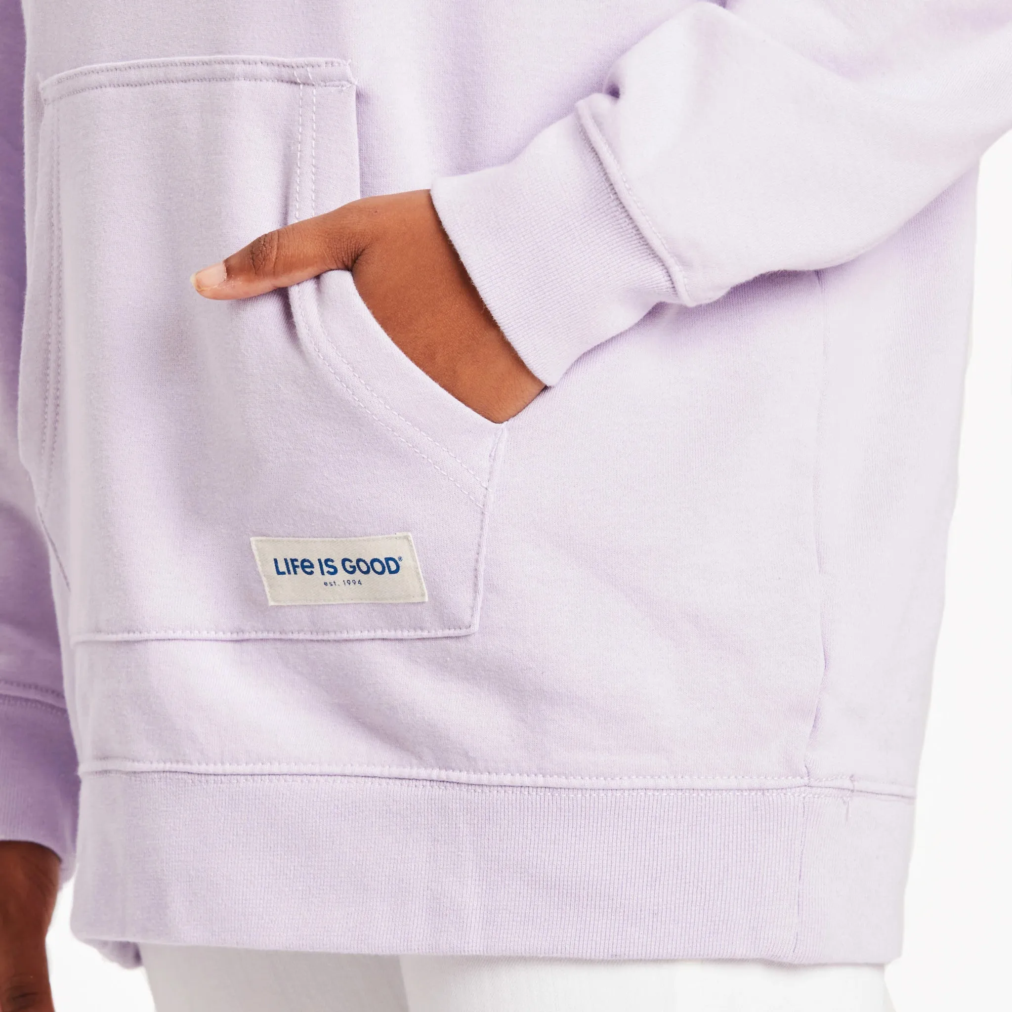 Women's Solid Oversized Simply True Fleece Hoodie Life is Good