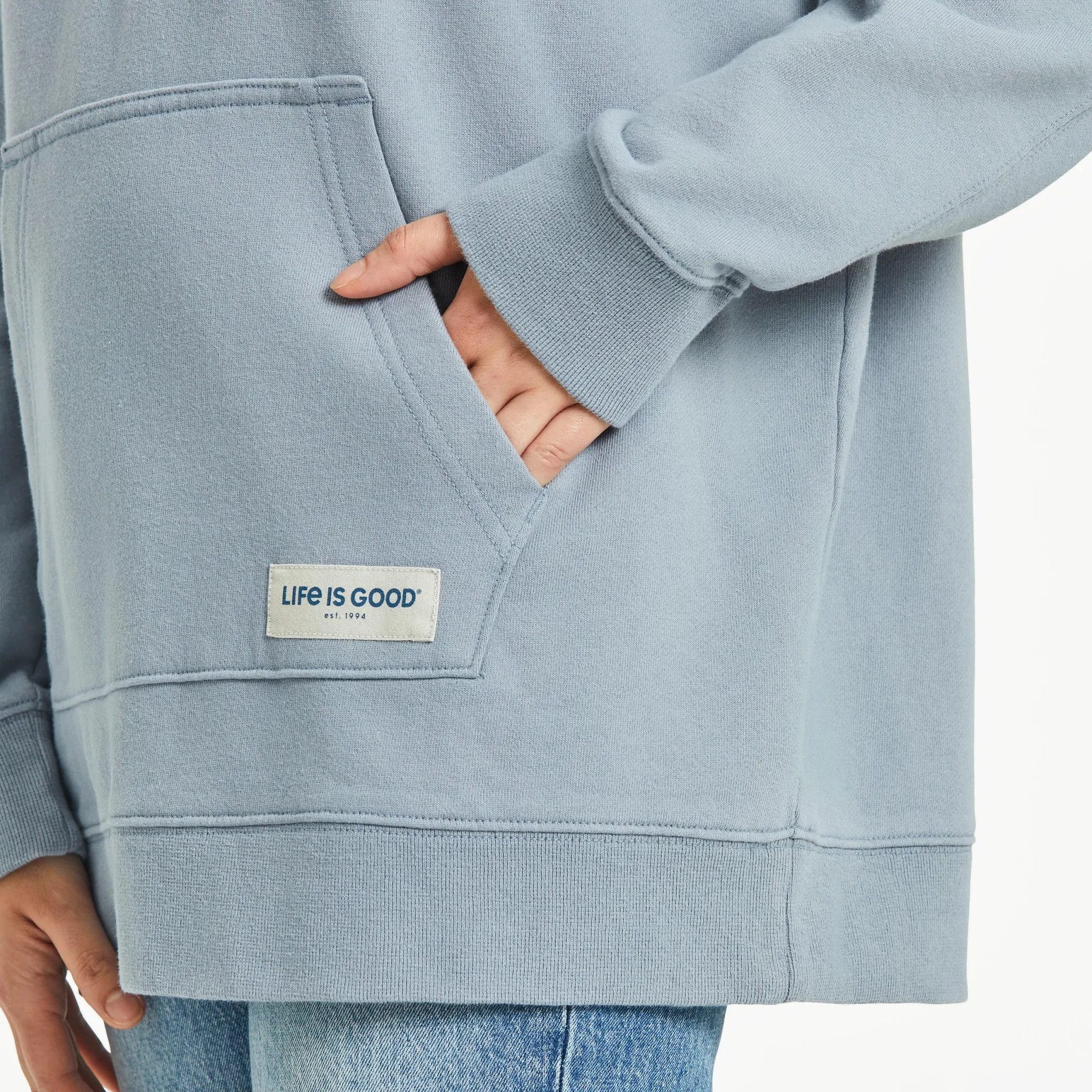 Women's Solid Oversized Simply True Fleece Hoodie Life is Good