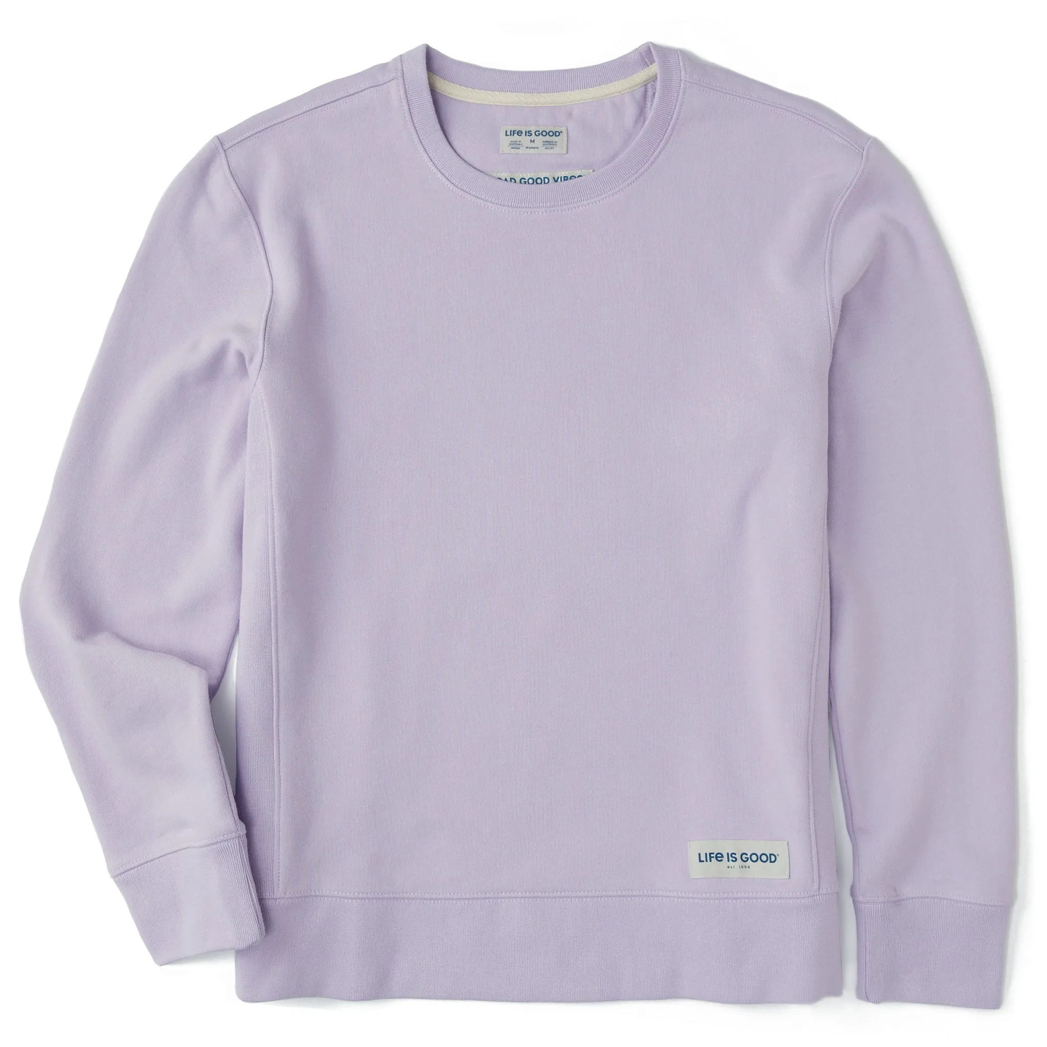 Women's Solid Simply True Fleece Crew Life is Good
