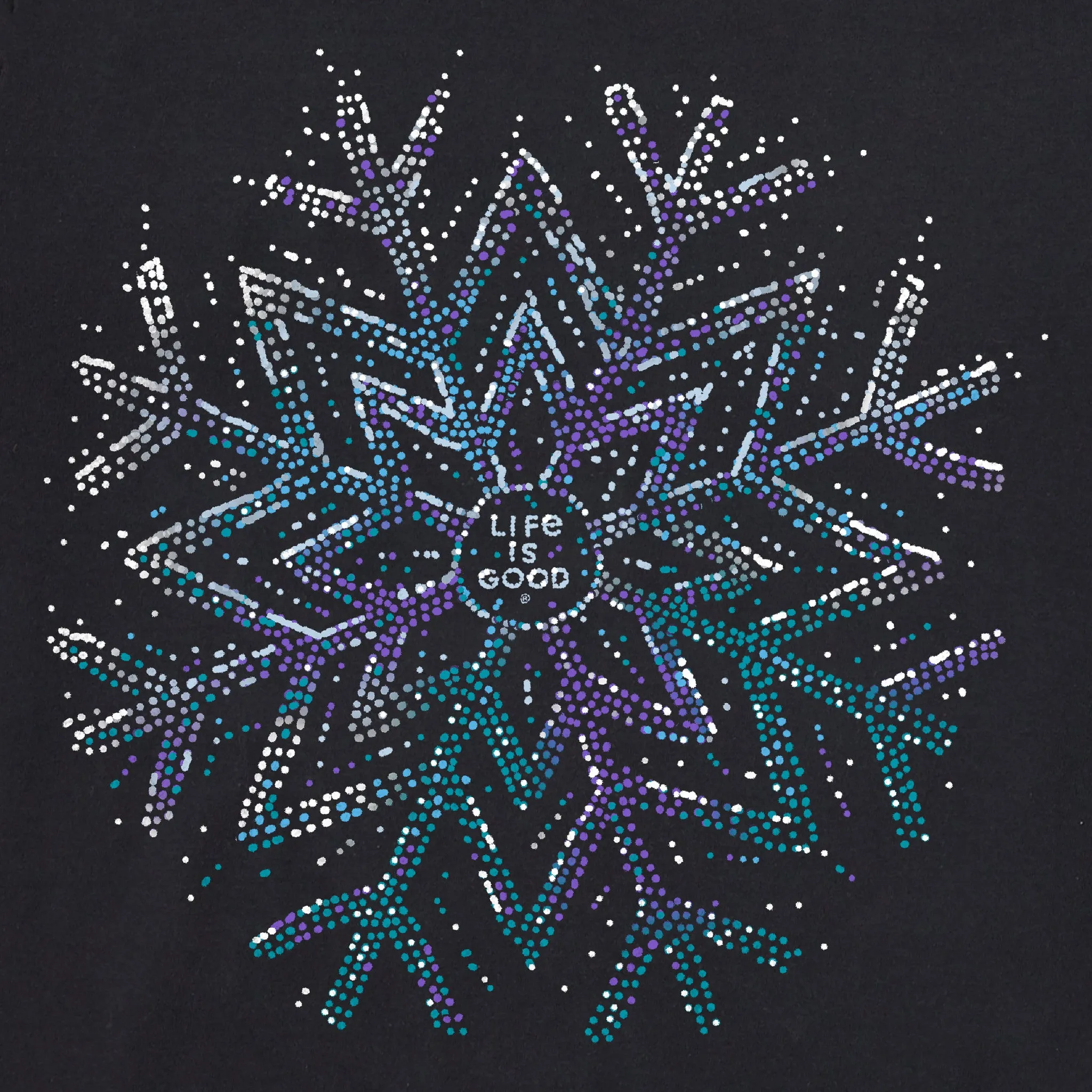 Women's Sparkle Snowflake Simply True Fleece Crew Life is Good