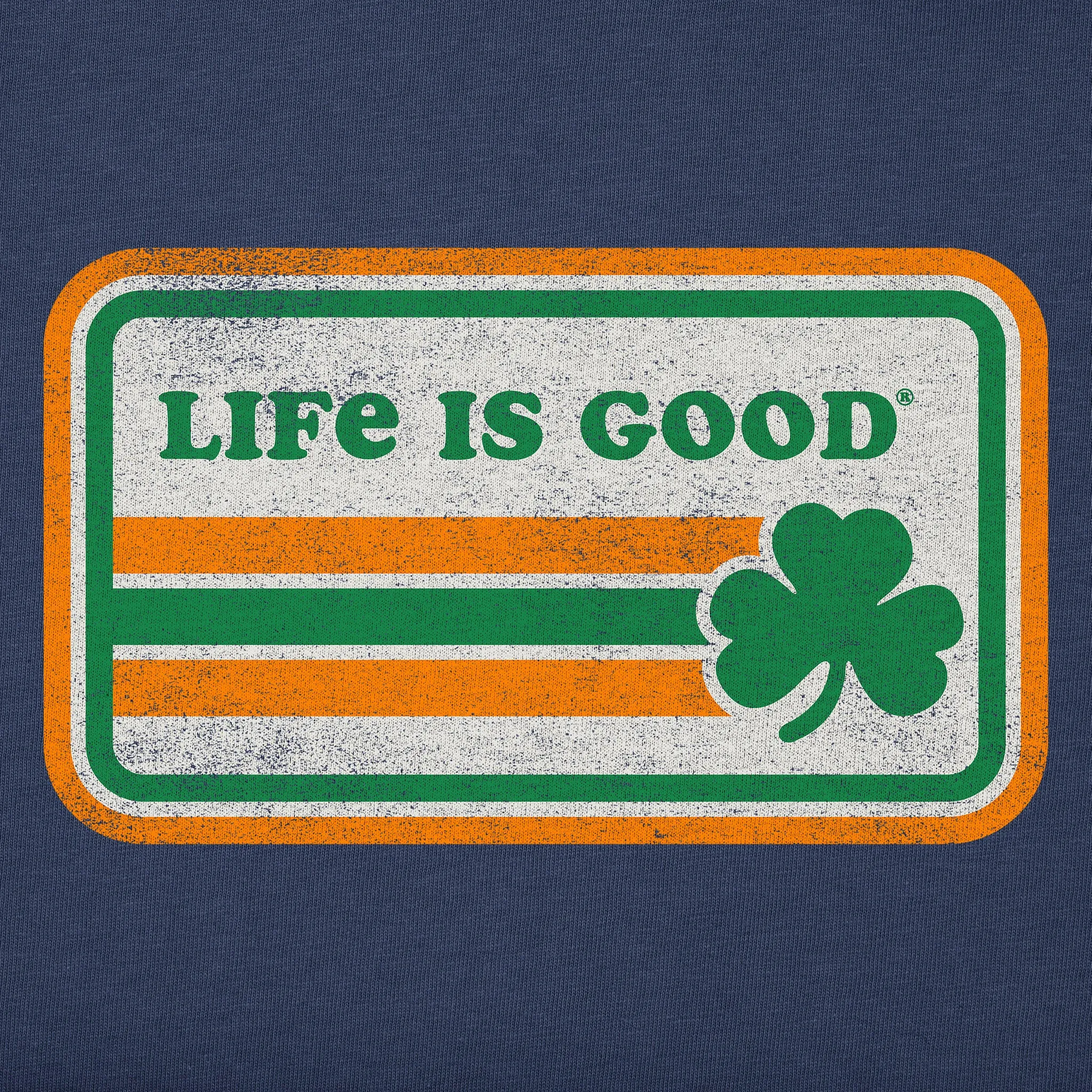 Women's Stripe Clover Simply True Fleece Hoodie Life is Good