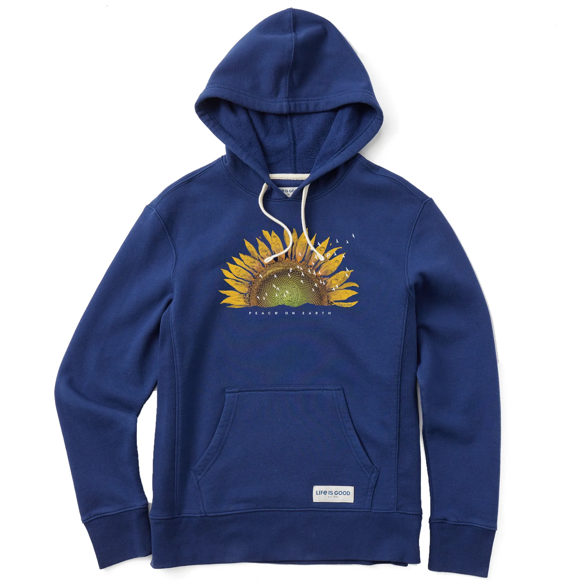Women's Sunflower Dew Peace on Earth Simply True Fleece Hoodie Life is Good
