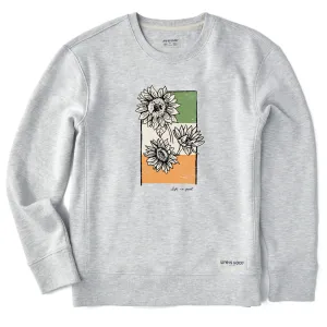Women's Sunflower Irish Flag Simply True Fleece Crew Life is Good