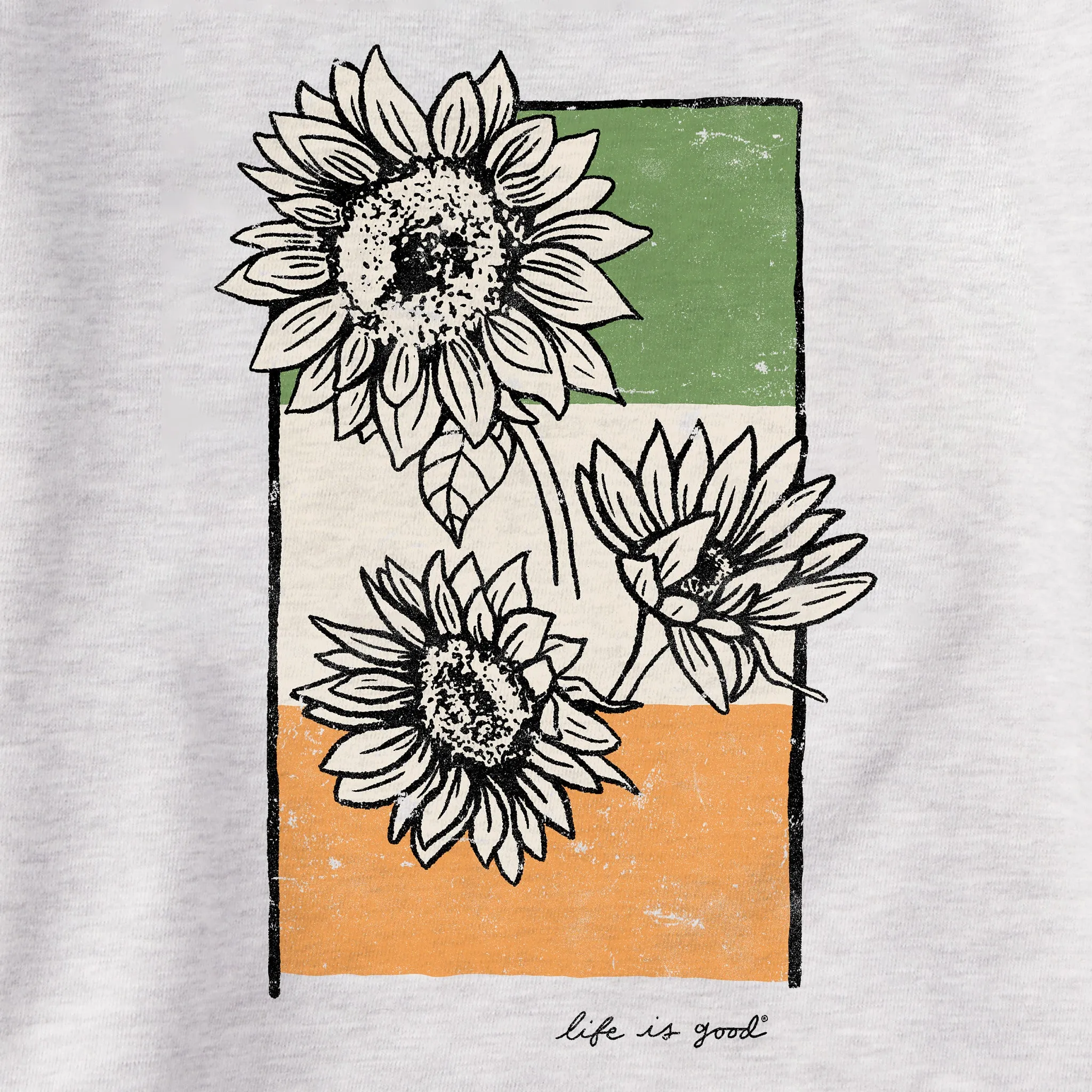 Women's Sunflower Irish Flag Simply True Fleece Crew Life is Good